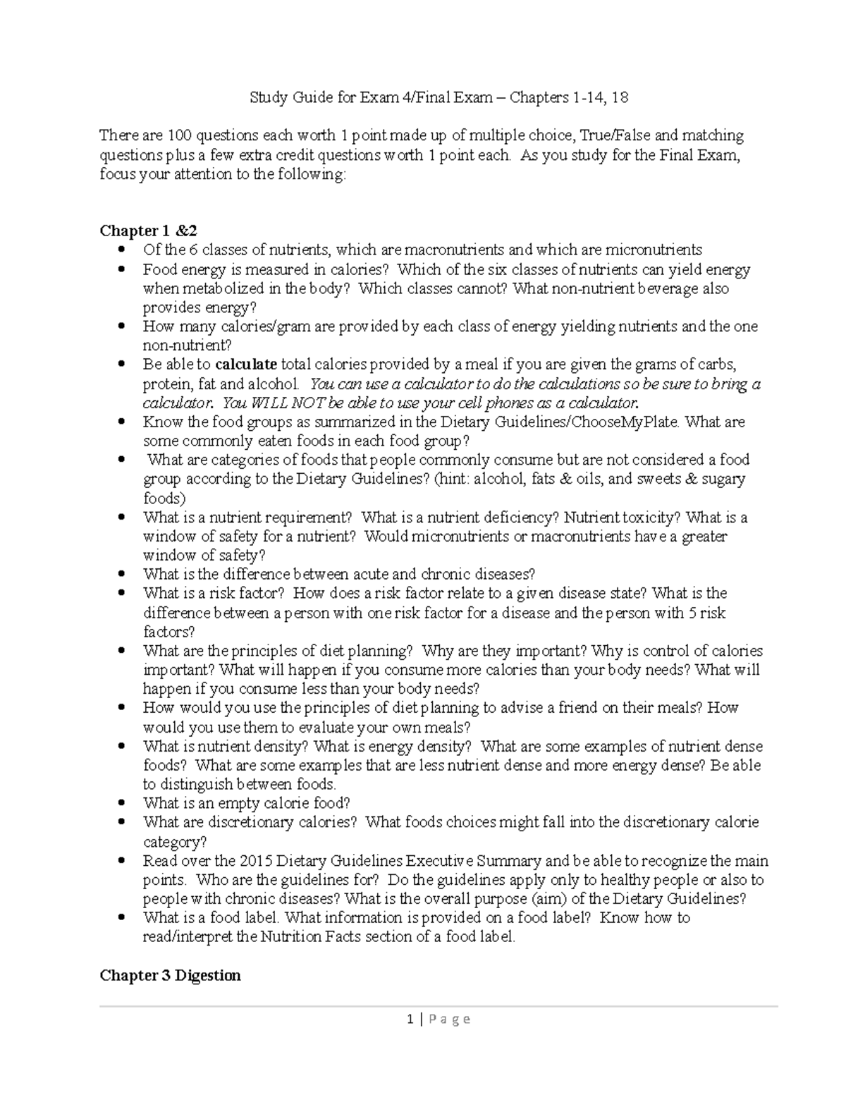 Study Guide - Exam 4-Final Exam N231 - Study Guide for Exam 4/Final ...