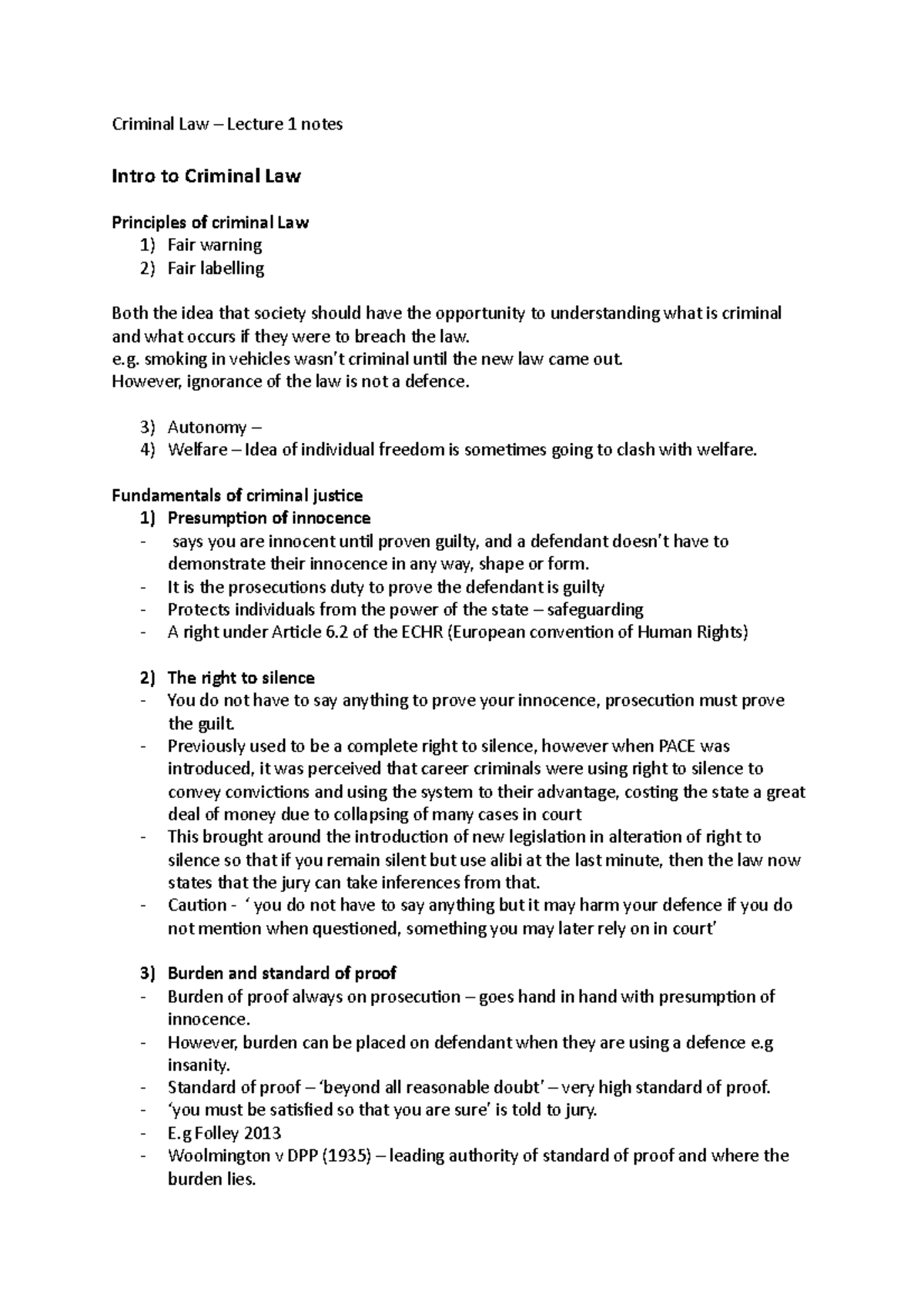 Criminal Law Lecture 1 notes - UJUTD3-30-1 - Studocu