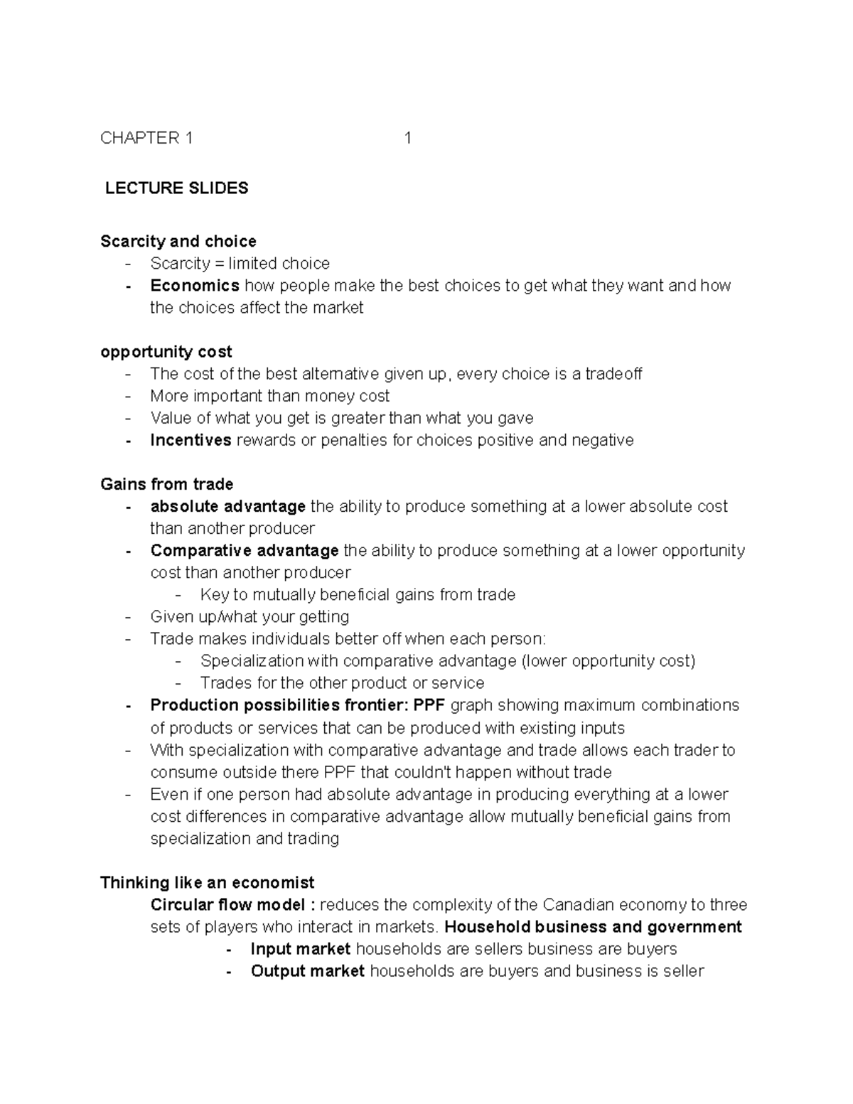 ECN 204 - lecture notes - CHAPTER 1 1 LECTURE SLIDES Scarcity and ...