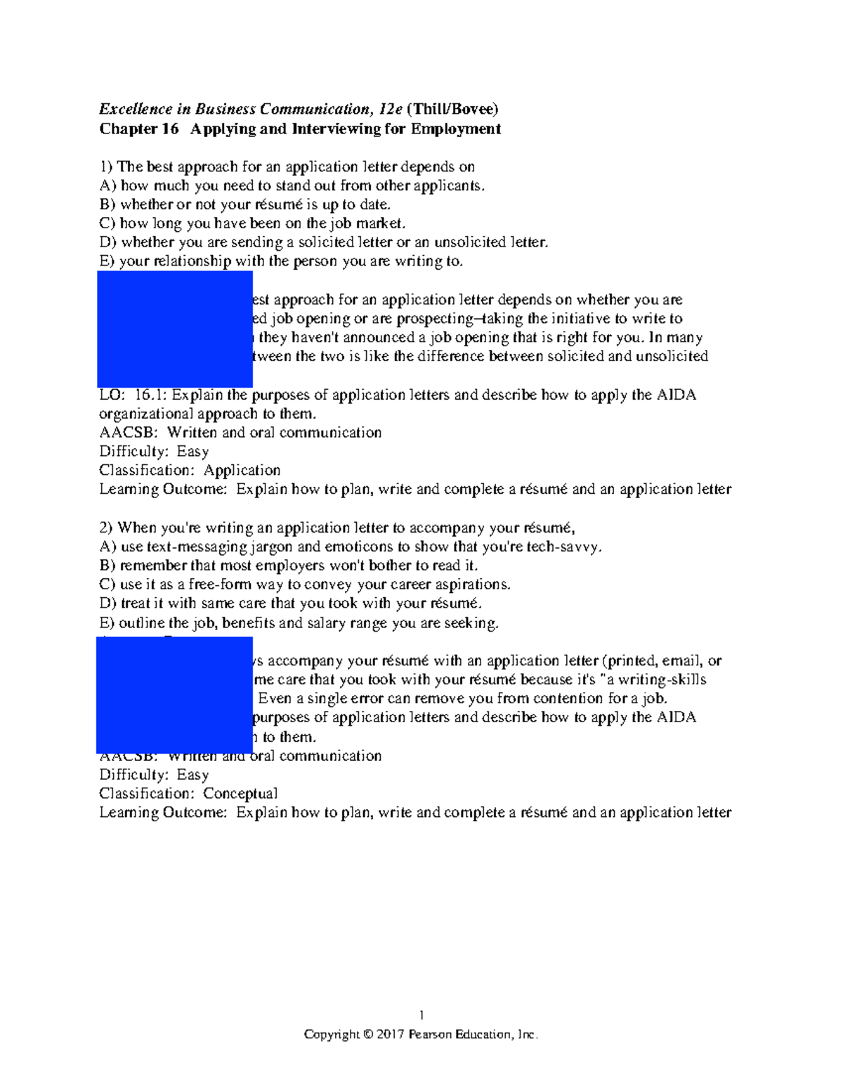 MCS 12e Chapter 16: Application Letters & Interviewing Strategies - Studocu