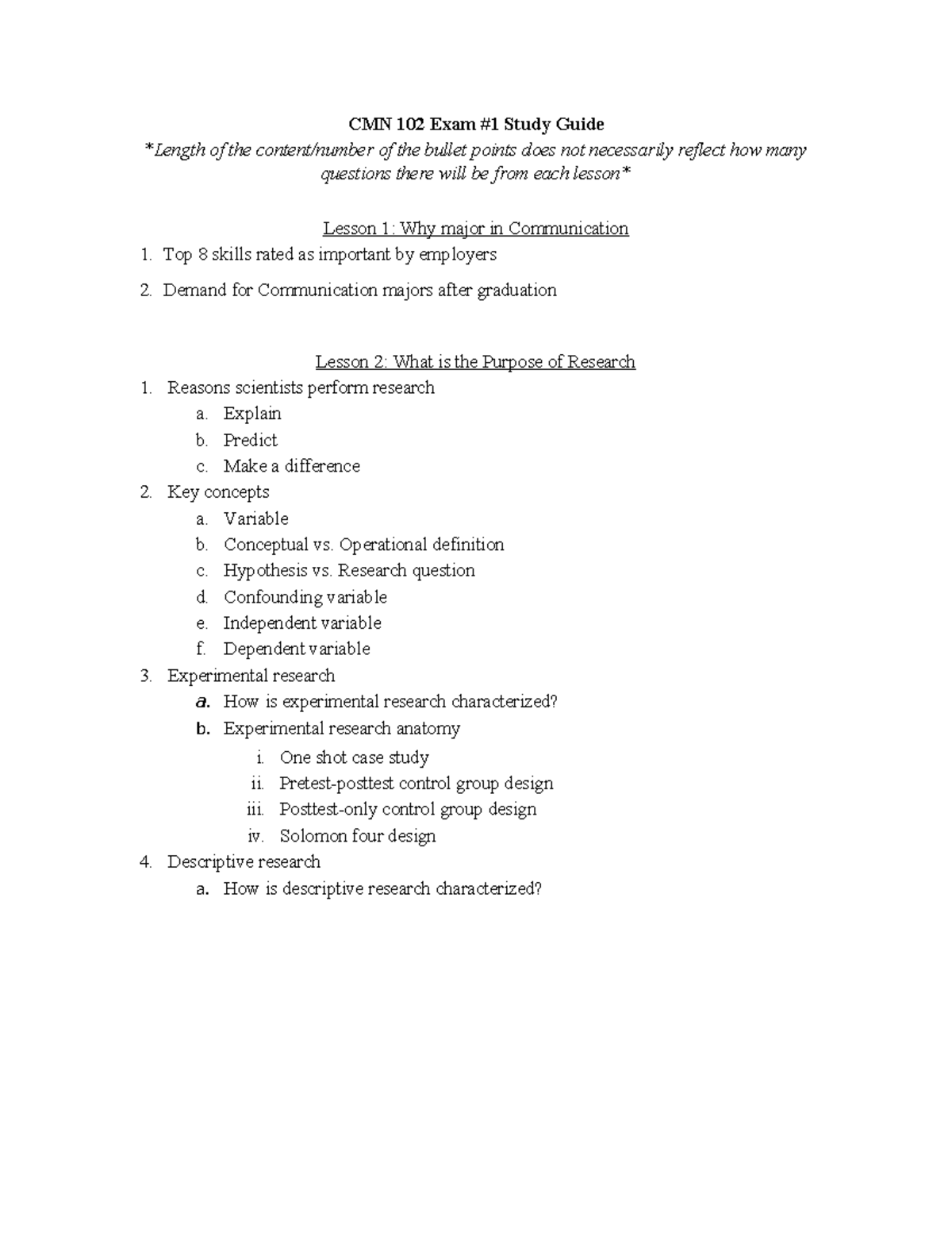 CMN 102 Exam 1 Study Guide: Key Concepts & Tips for Success - Studocu
