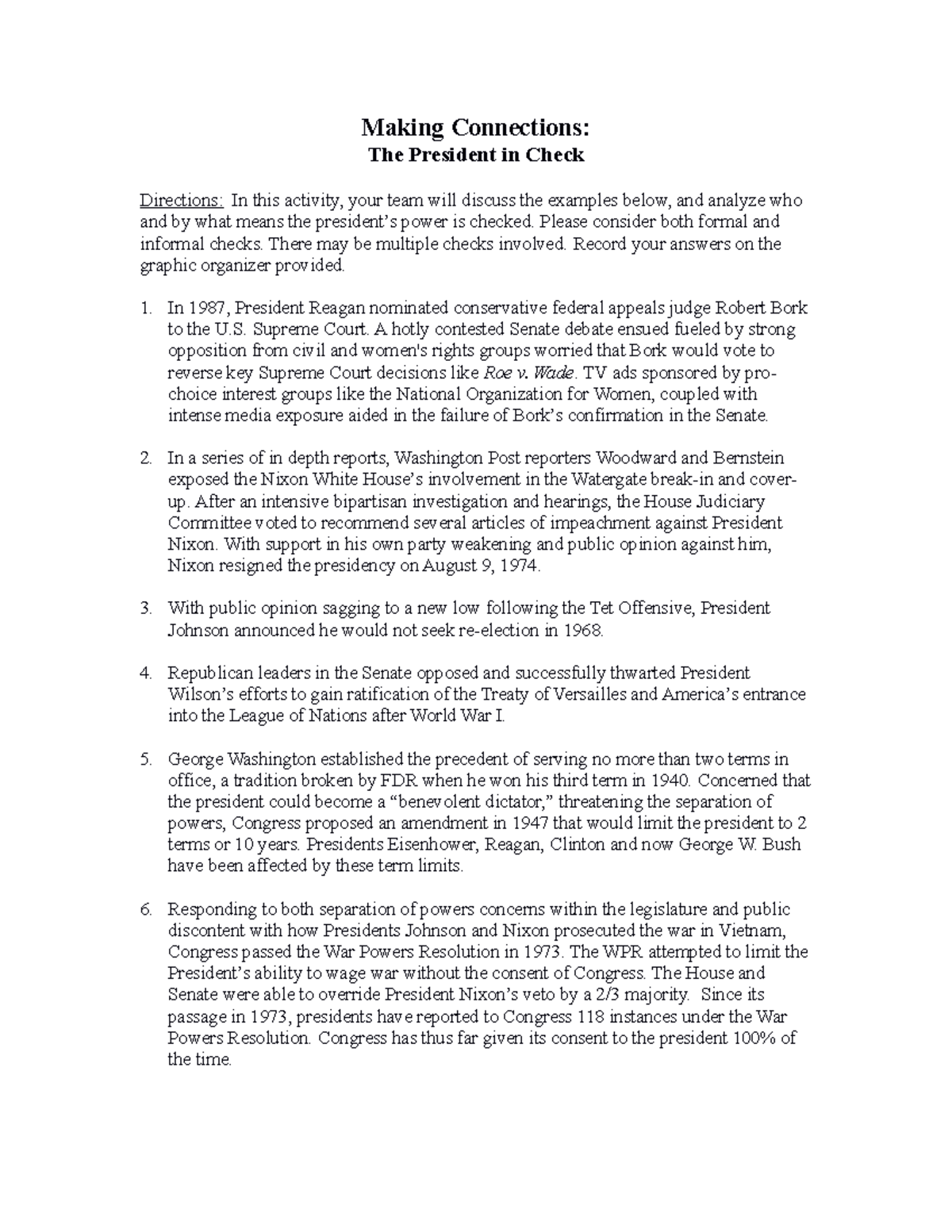 5. Analyzing Presidential Checks: Key Examples and Context - Studocu