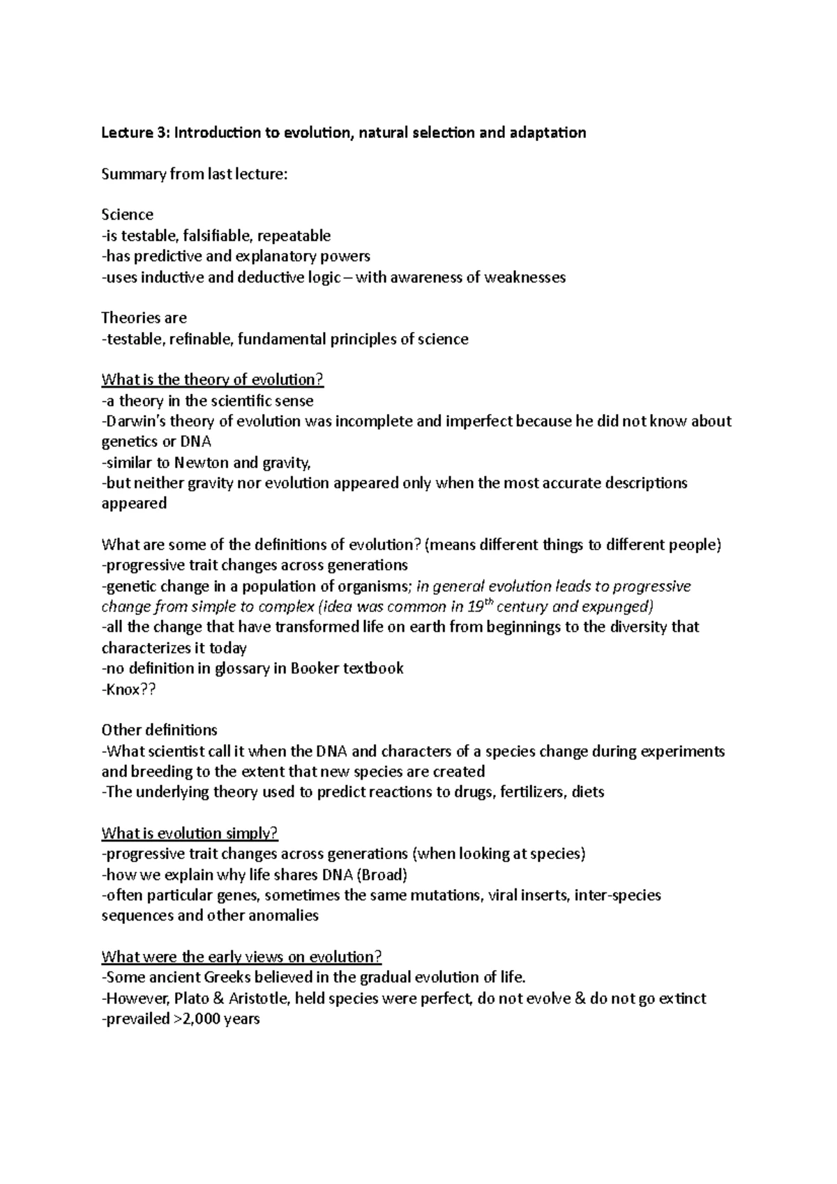 Biol1101 - Extinction notes - Extinction What is extinction? The loss ...