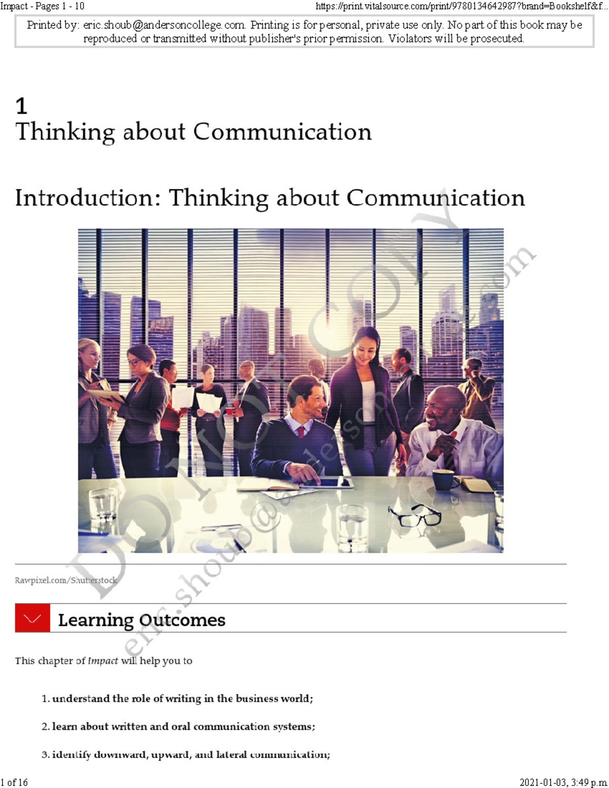 Chapter 1 - Business Course Overview and Impact Analysis - Studocu