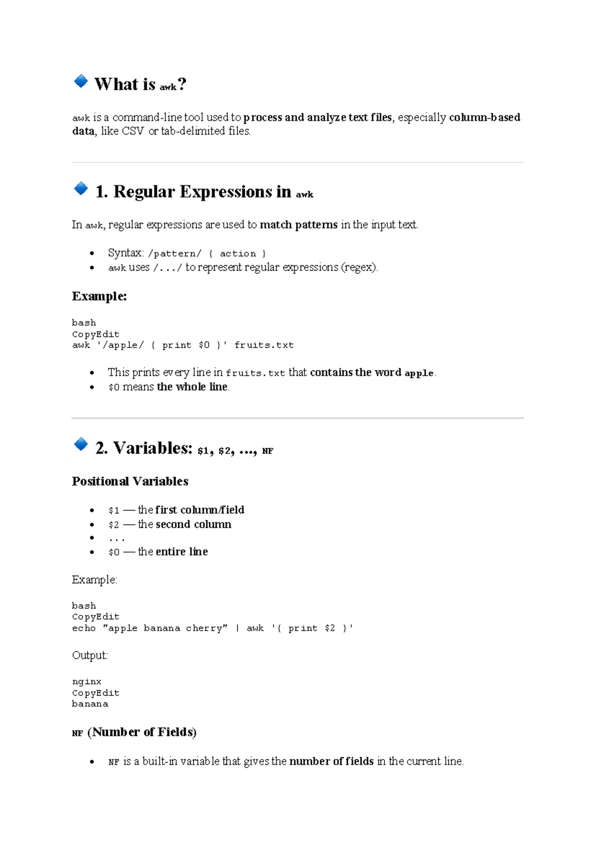 Ass 1 Notes: Understanding awk for Text Processing and CNF Generation ...