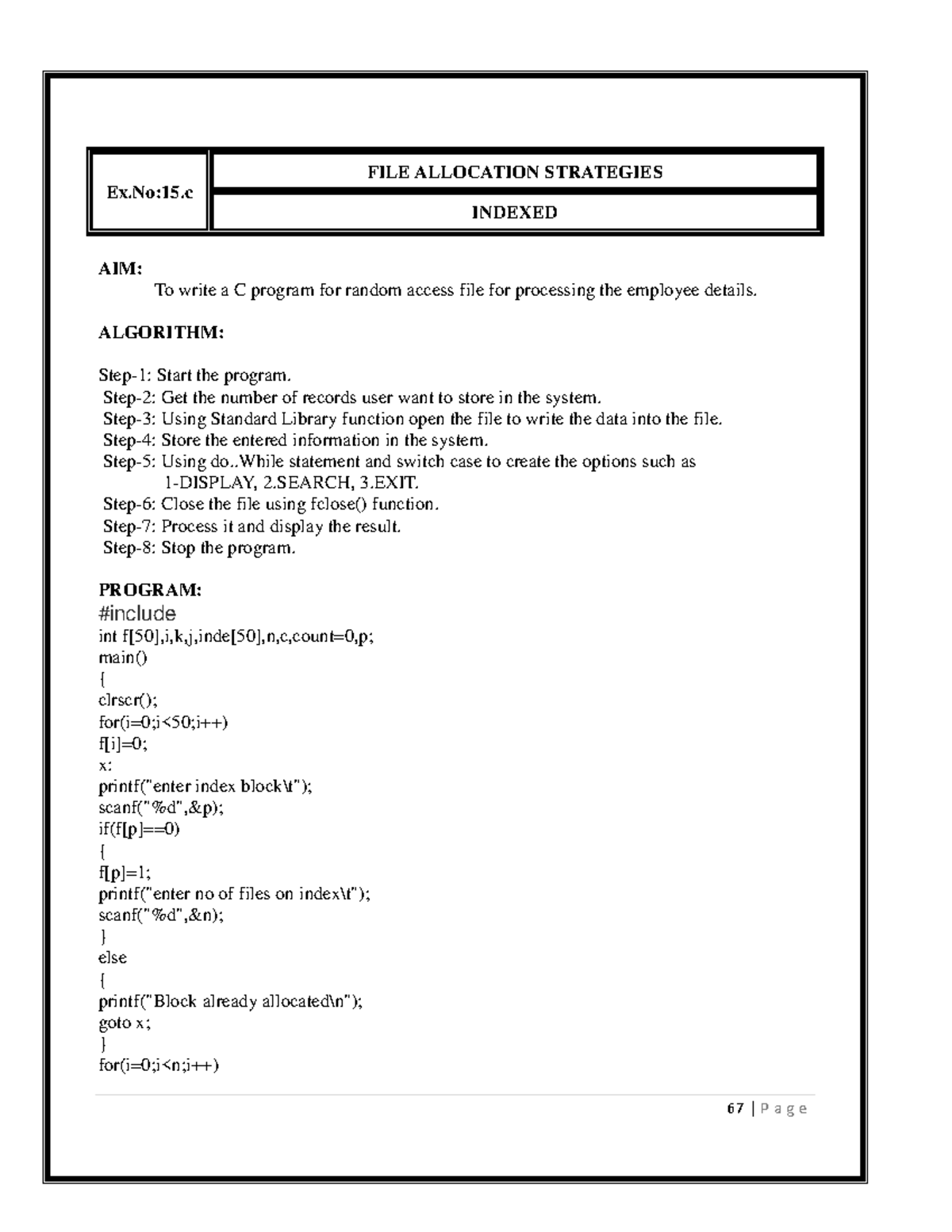 C program for sequential file for processing the student information ...