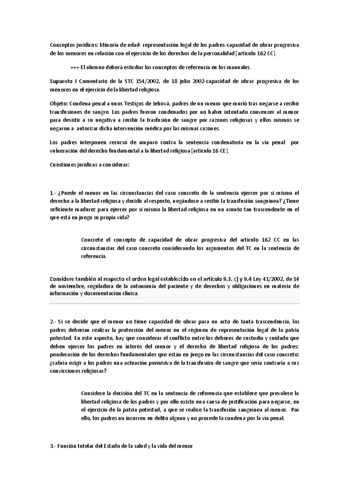 Artículo 162 CC: Capacidad de Obrar Progresiva y Derechos de Menores ...