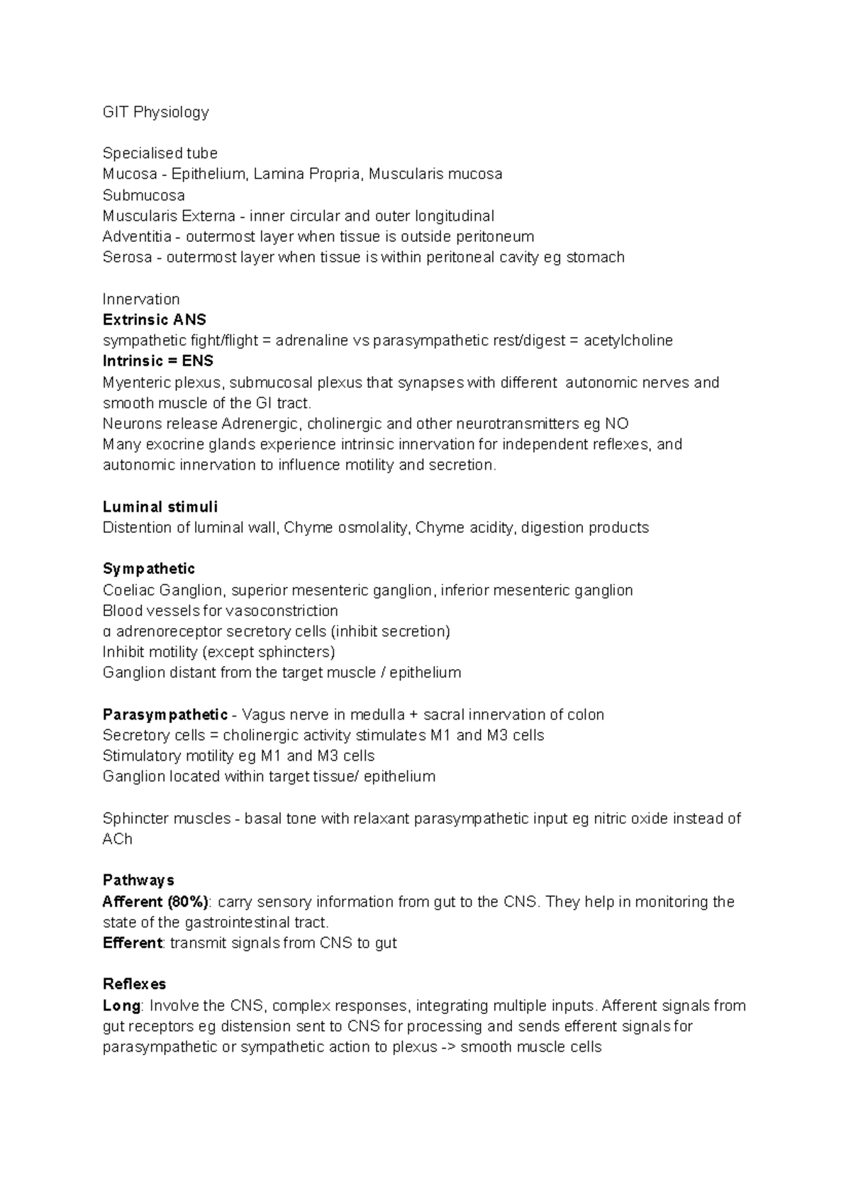 GIT Physiology: Comprehensive Overview of Digestion and Innervation ...
