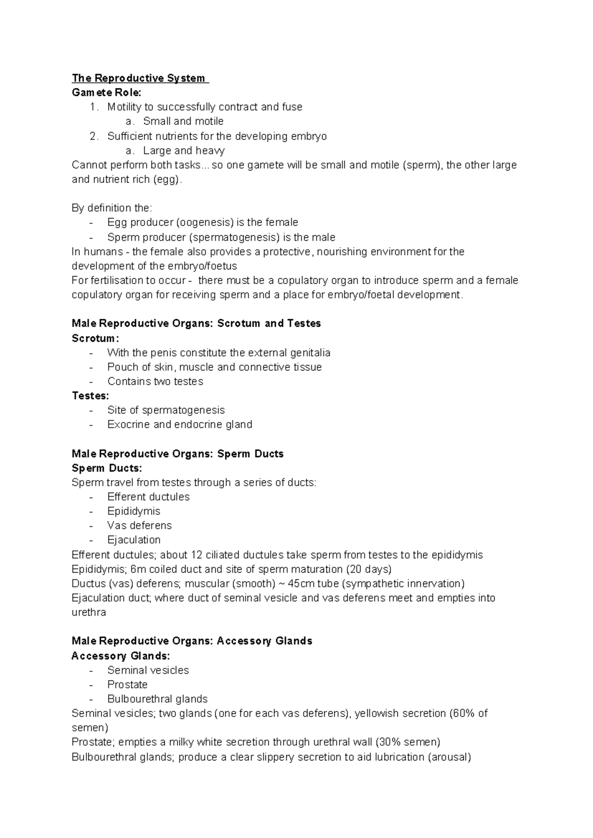 Reproductive System Overview: Gametes, Organs, and Hormones (BIO 101 ...