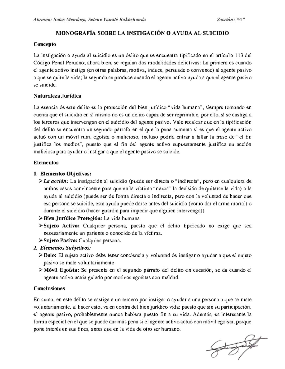 Instigación O Ayuda AL Suicidio - Trabajo de fin de fase - Derecho ...