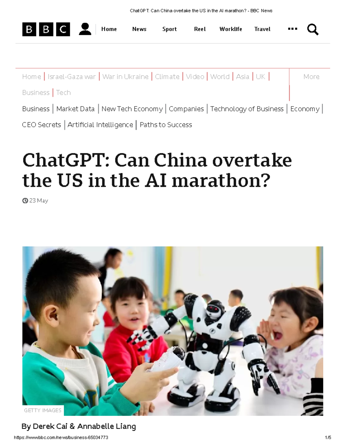 Lecture 10: Can China Overtake the US in the AI Race? - BBC News - Studocu