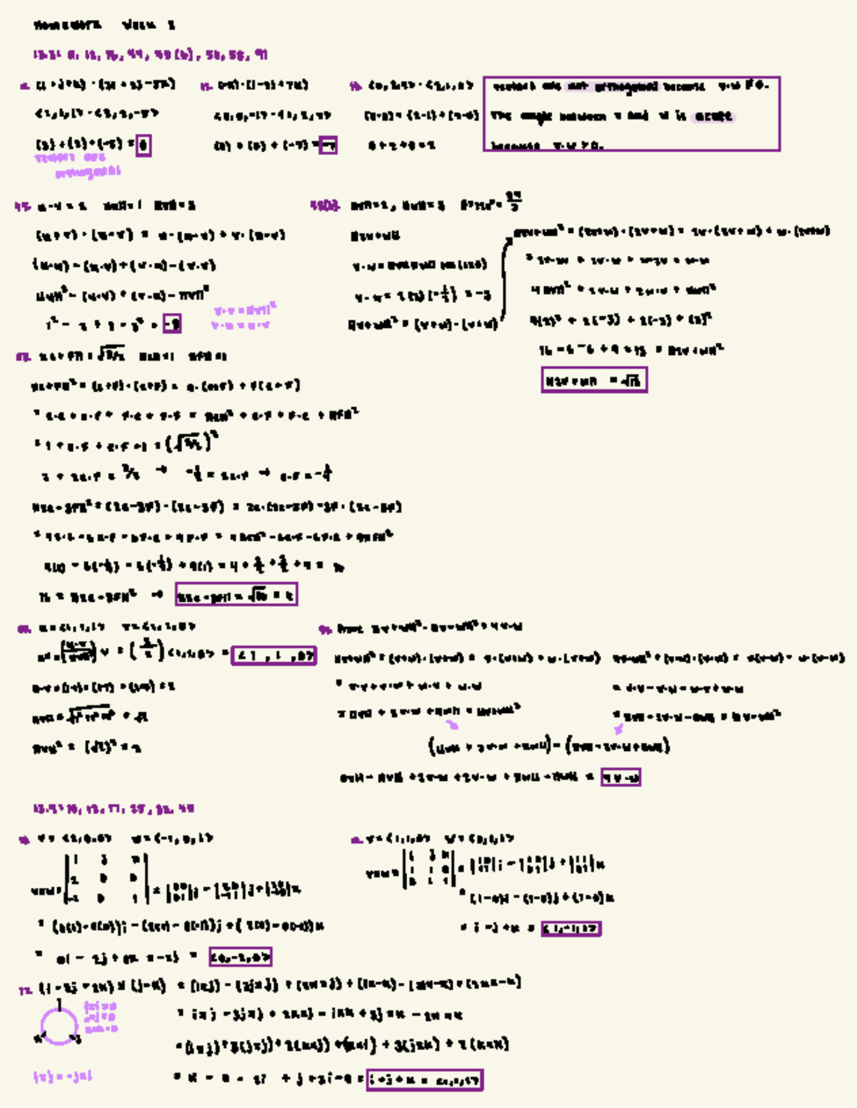 Homework Week 2: Vector Analysis and Orthogonality Concepts - Studocu