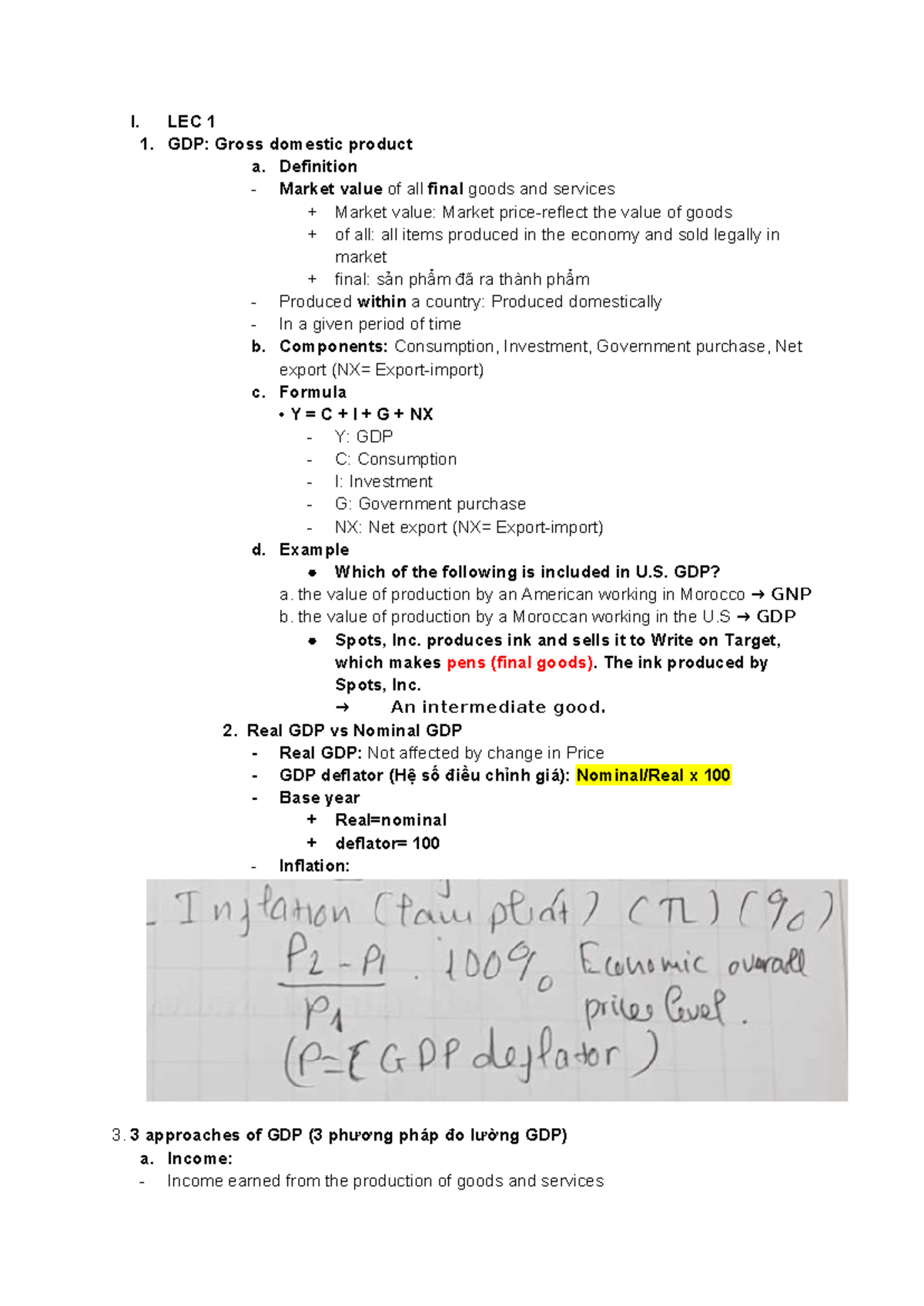 MAC-LEC 1: Understanding GDP Concepts and Components - Studocu