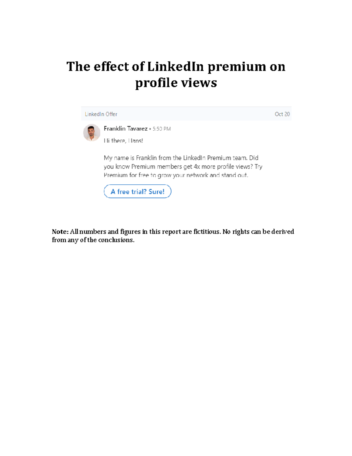 LinkedIn Premium Impact Study - Midterm (Course Code Included ...