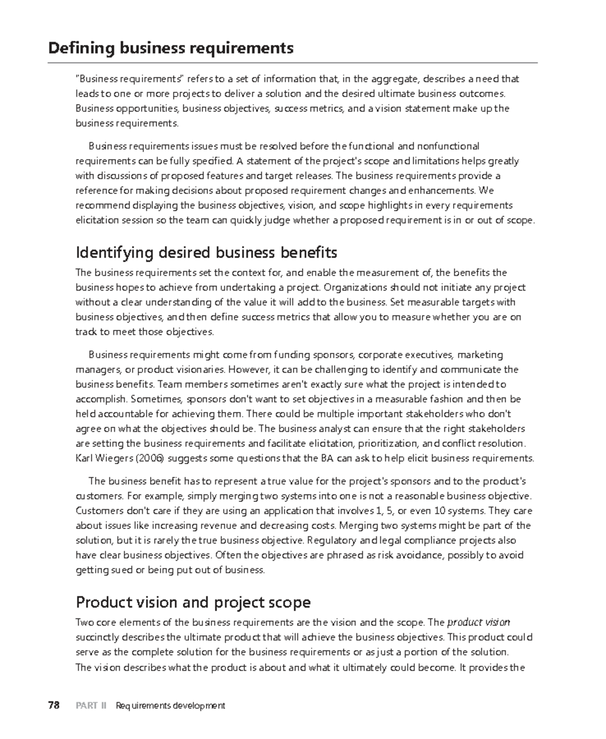 Business Requirements Overview for Software Requirements (3rd Ed) - Studocu