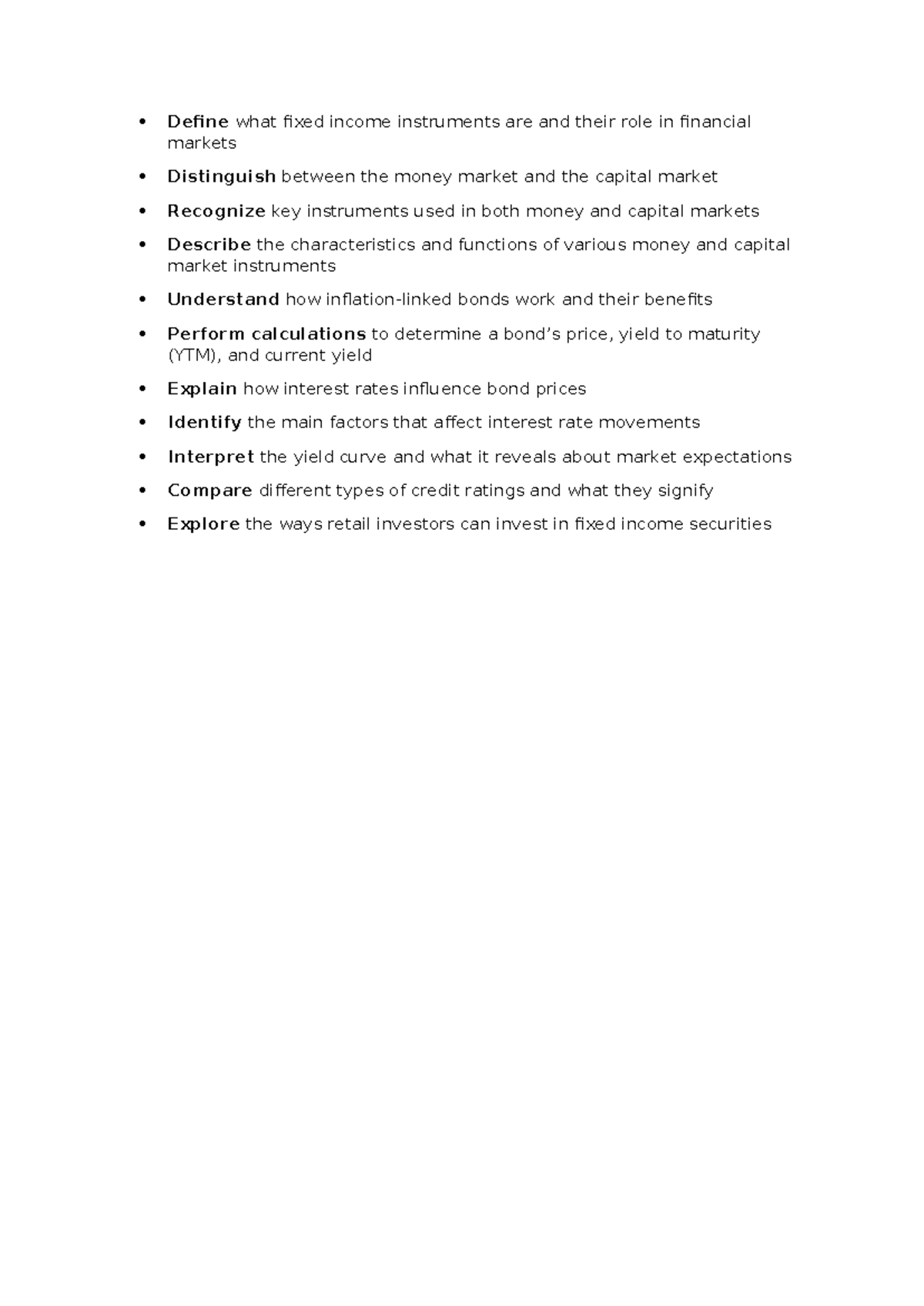 Fixed Income Instruments: Role, Markets, and Investor Insights - Studocu
