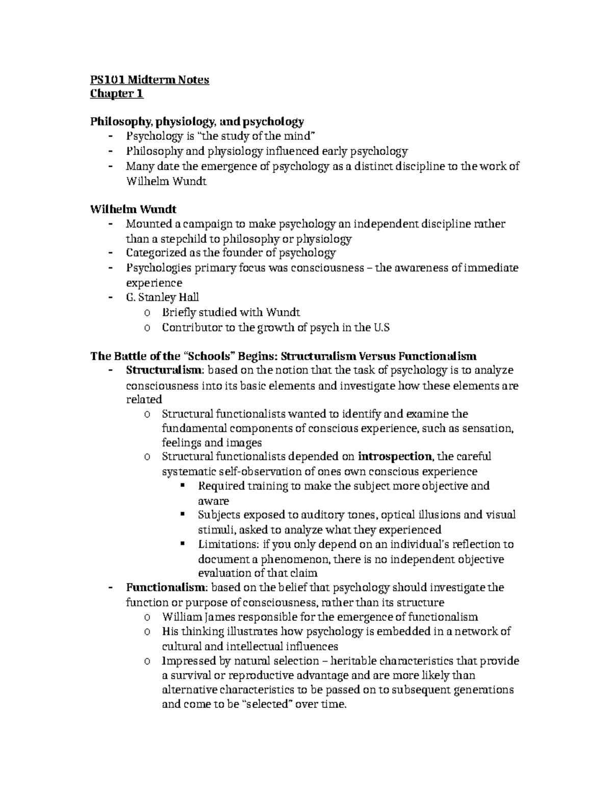PS101 Midterm 1 Notes - PS101 Midterm Notes Chapter 1 Philosophy ...
