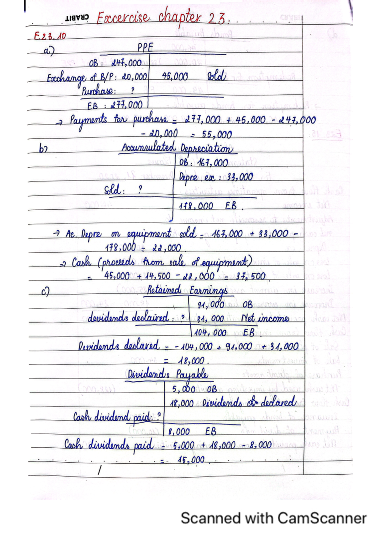 11219087 HW Chapter 23 Exercise Solutions and Cash Flows Analysis - Studocu