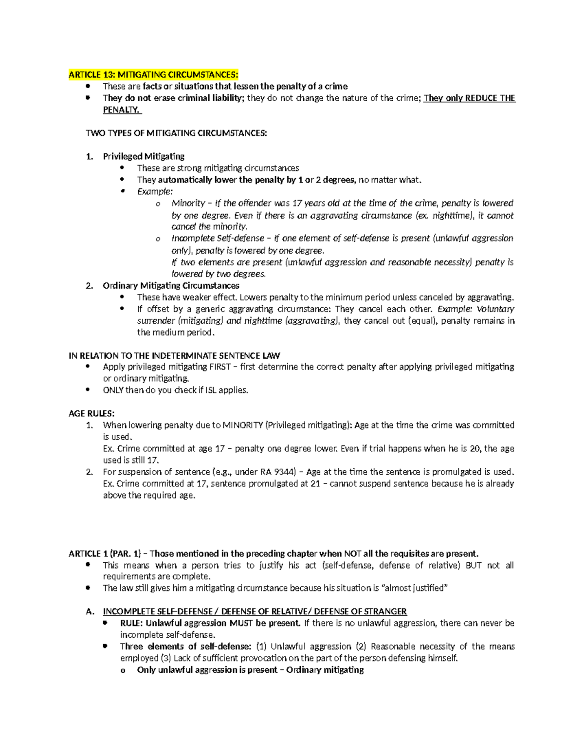 Article 13: Understanding Mitigating Circumstances in Criminal Law ...