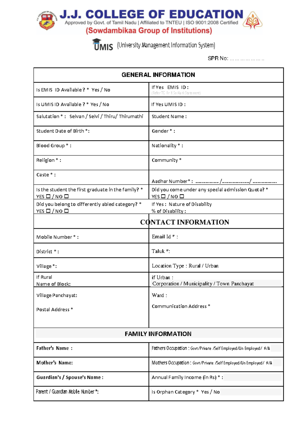 UMIS Application Form - 1 for Student Enrollment Information - Studocu