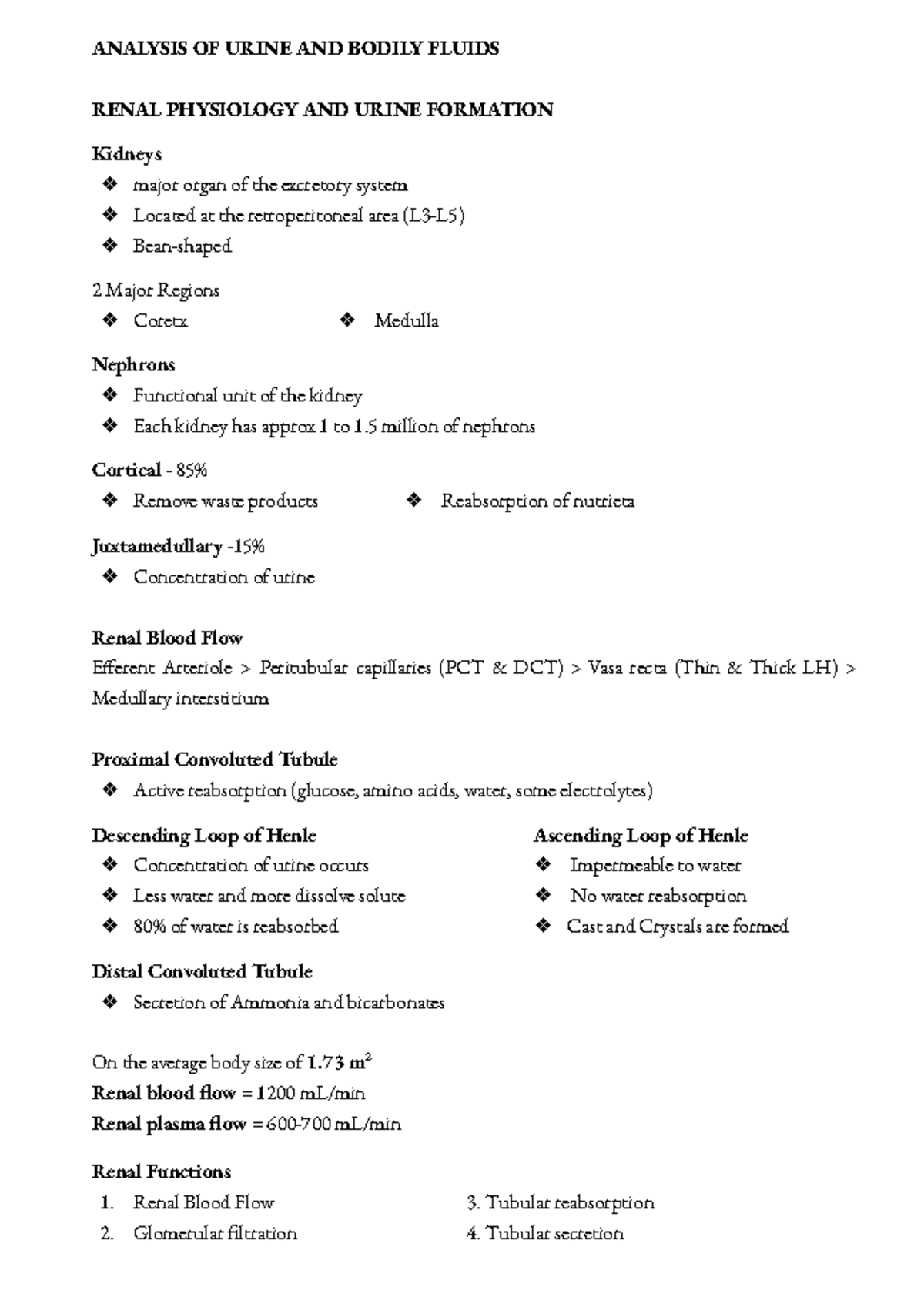 AUBF- Lecture: Comprehensive Analysis of Urine and Renal Physiology ...