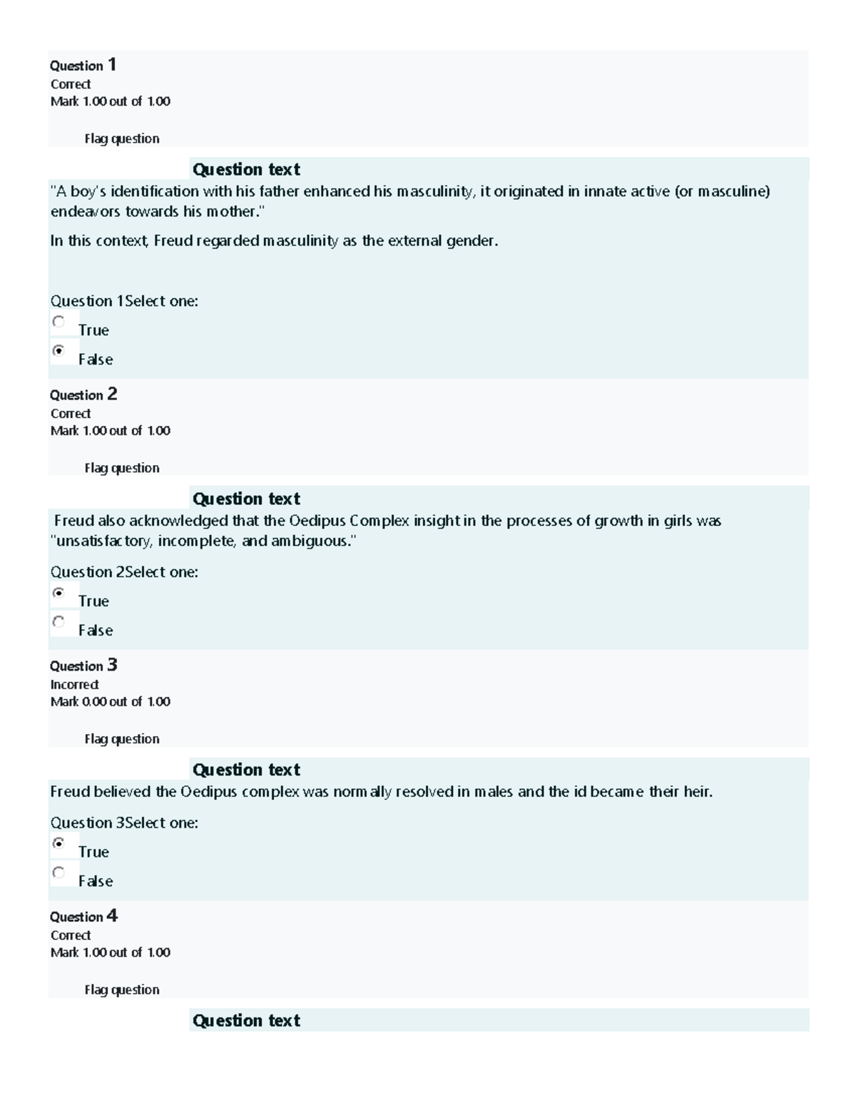 Gender AND Society Prelim Quiz 2: Freud's Masculinity and Gender Roles ...