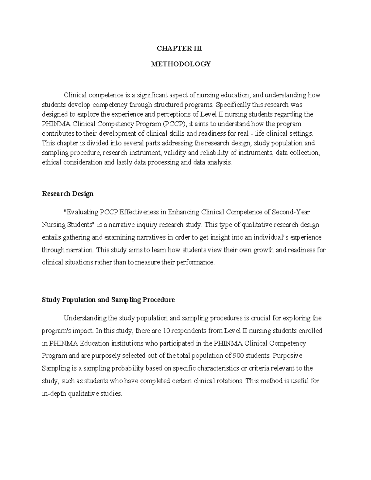 CHAPTER METHODOLOGY: Exploring PCCP - Document Preview