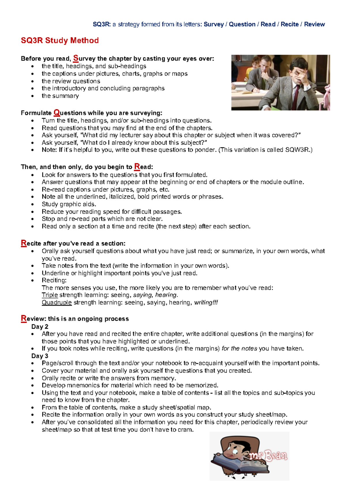 SQ3R Study Method: Effective Strategies for Chapter Reading and Review ...