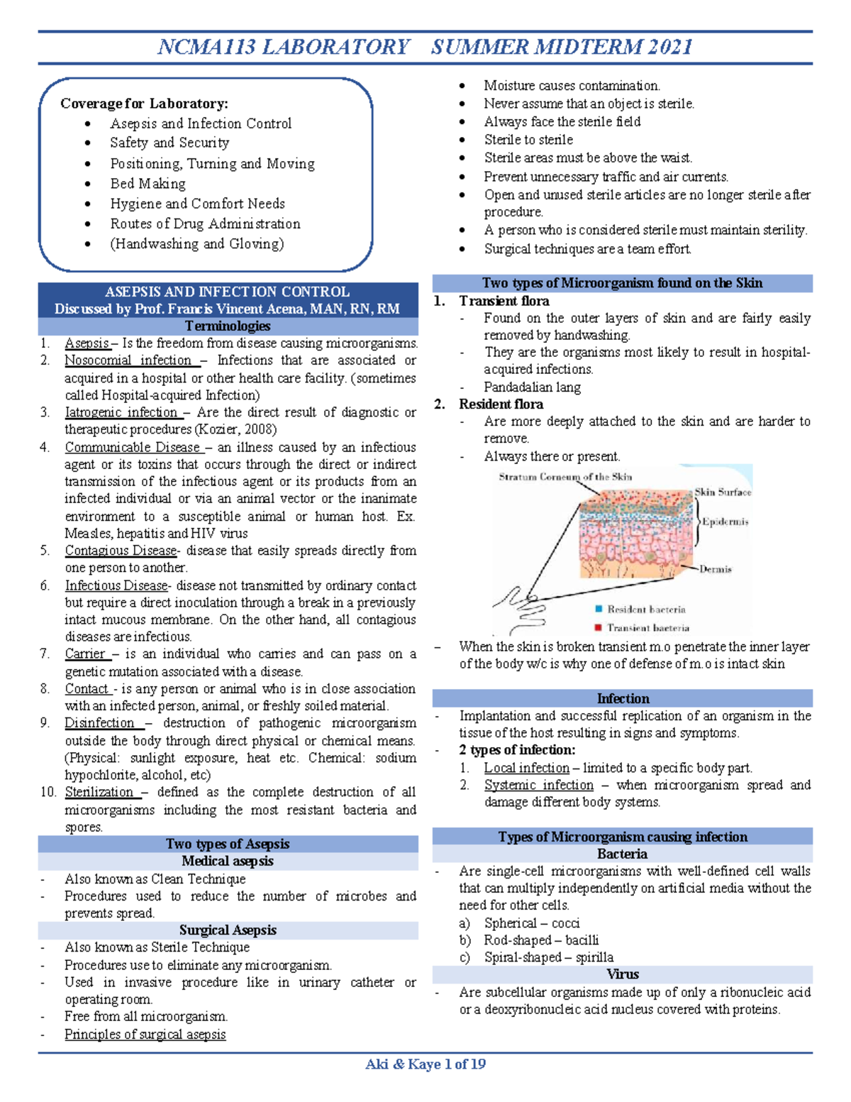 Funda LAB Midterm - Lectur notes that might help u - NCMA113 LABORATORY ...