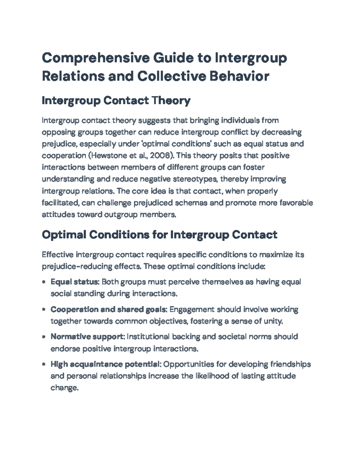 Intergroup Relations & Collective Behavior Insights: Examining Contact ...