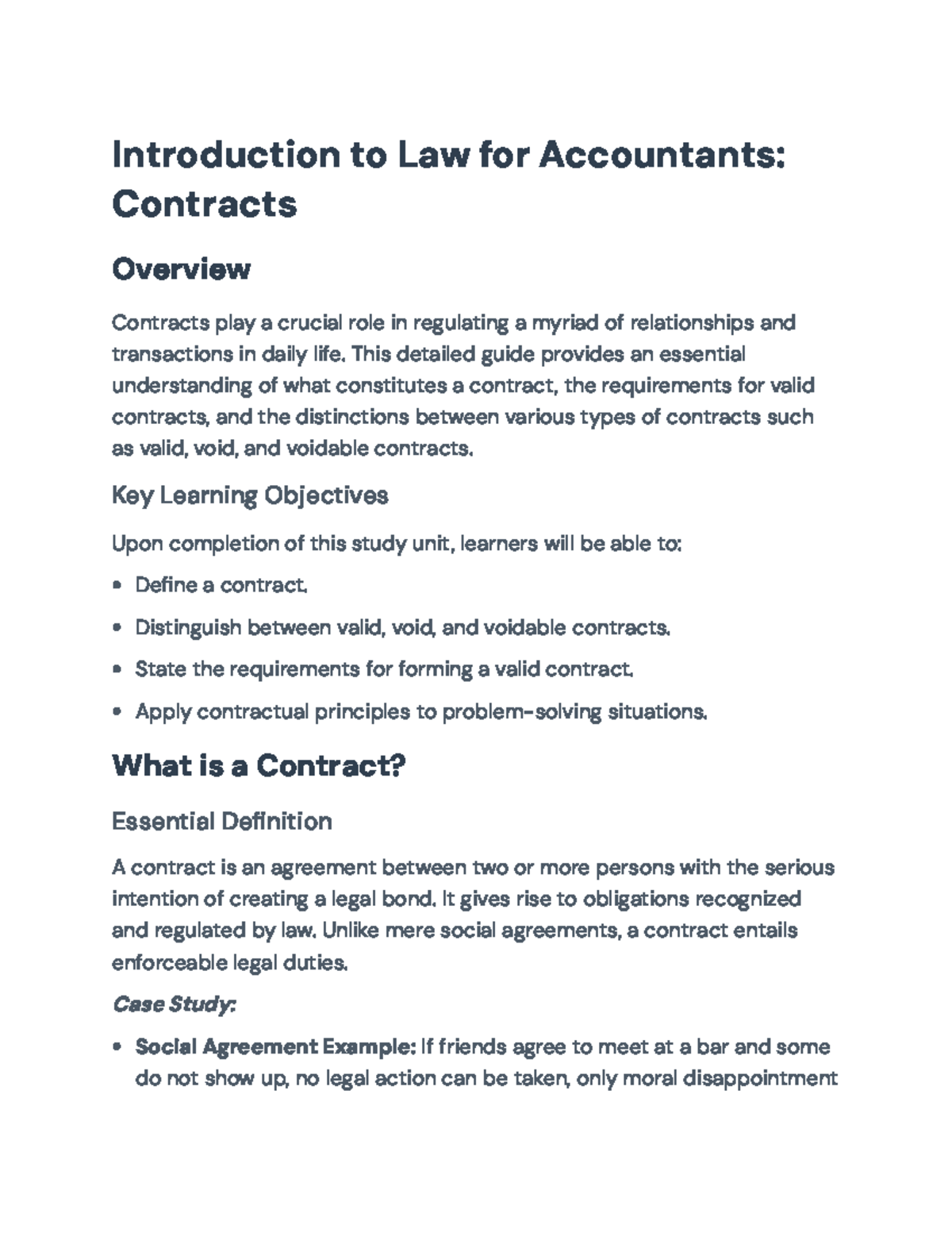 Introduction to Contracts: Key Concepts for Accountants (ACCT 101 ...