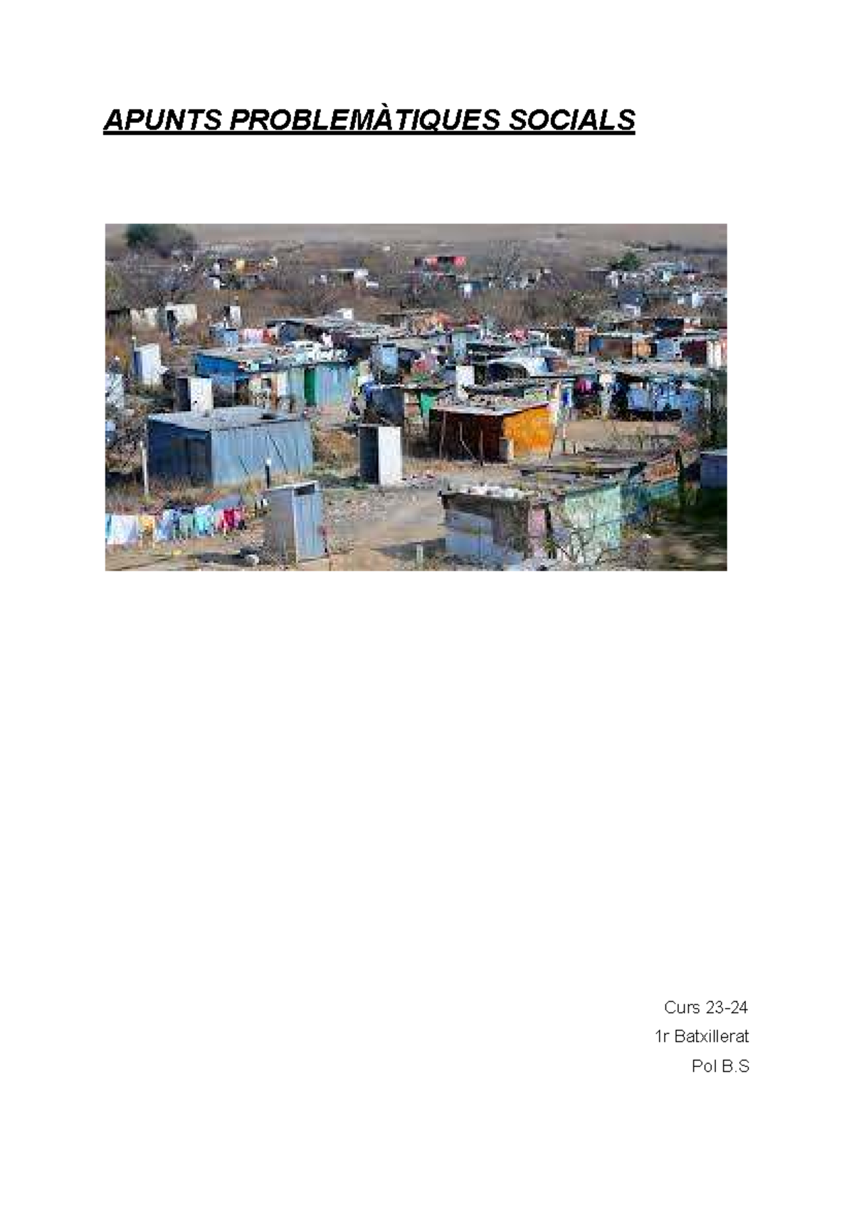 Apunts Problemàtiques Socials - Tema 1: Conceptualització i Solucions - Document Preview
