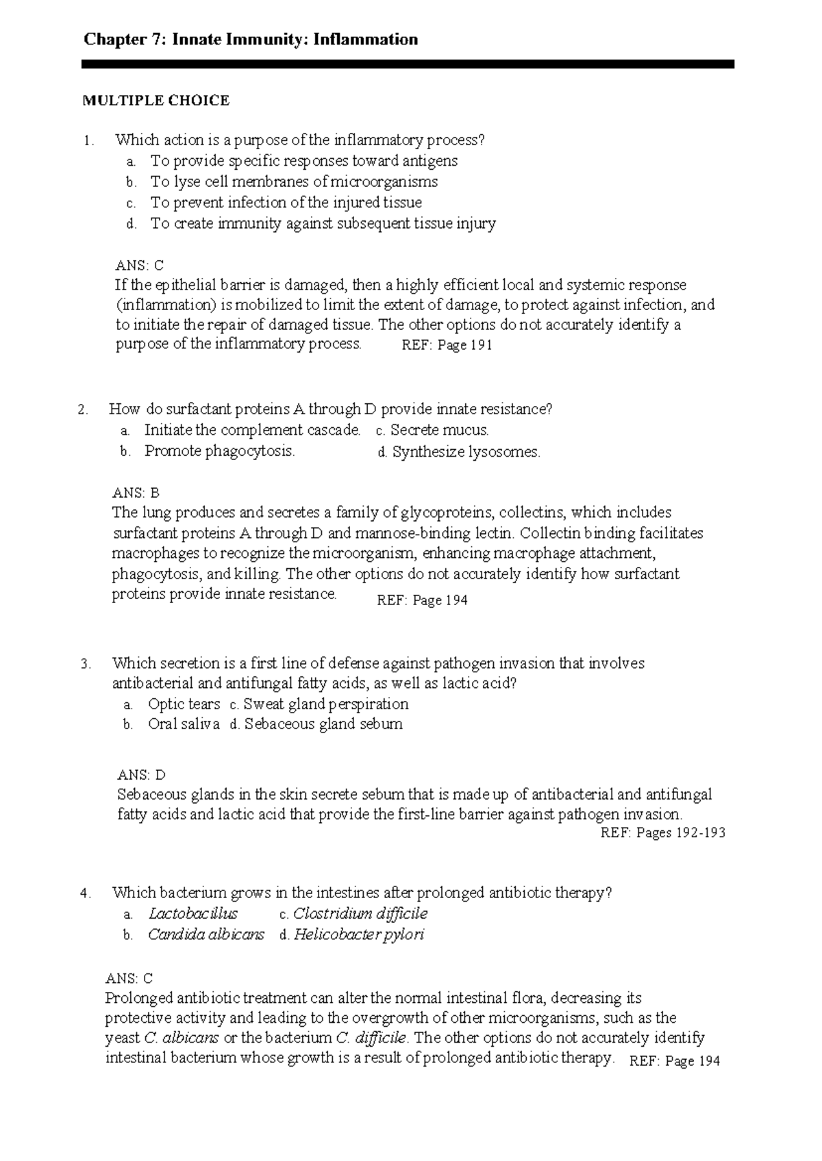 NURS611 Final Exam Notes: Chapter 7 - Innate Immunity and Inflammation ...