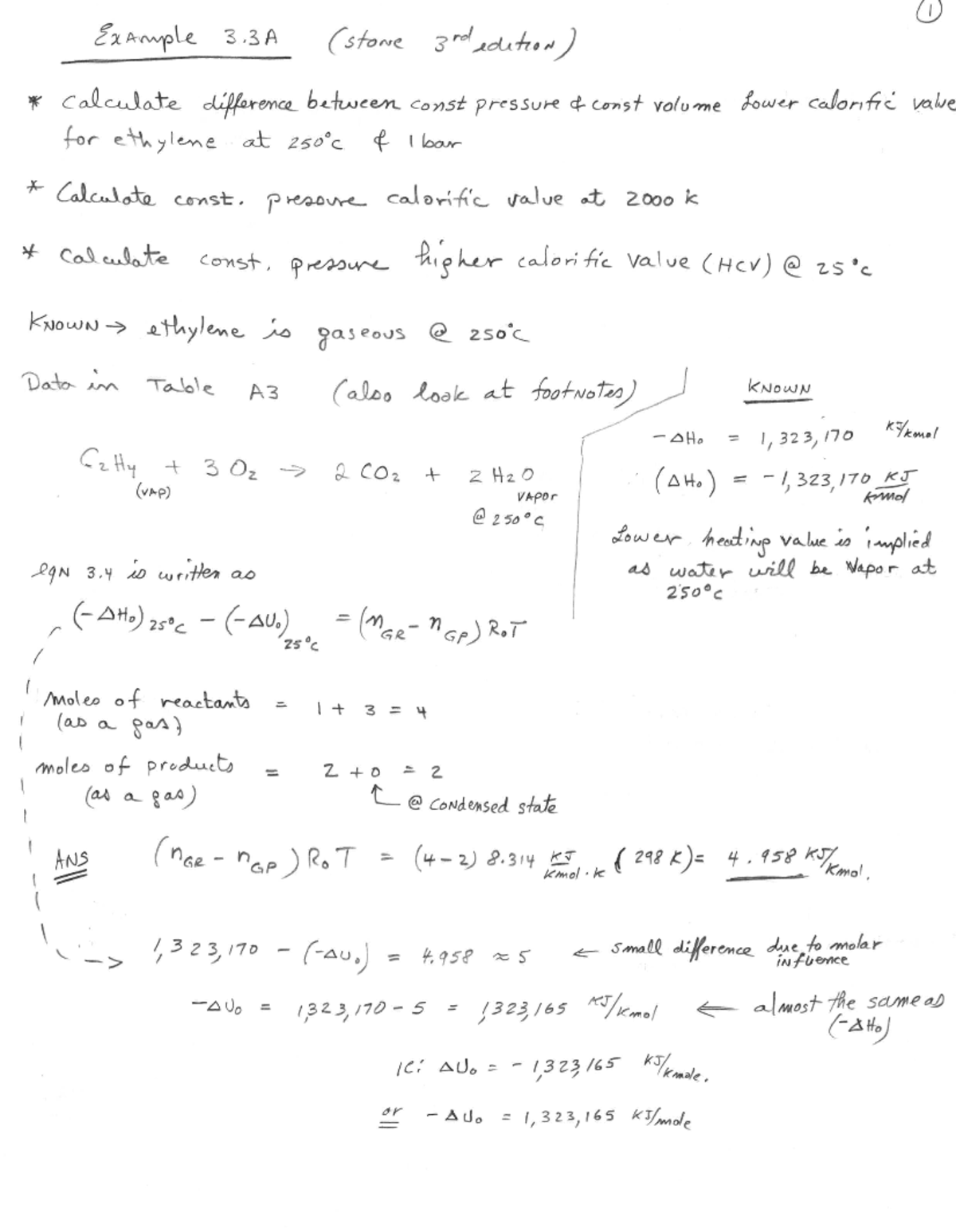 Example+3 3+combustion - I Example 3 (stone 3rd edition) calculate ...