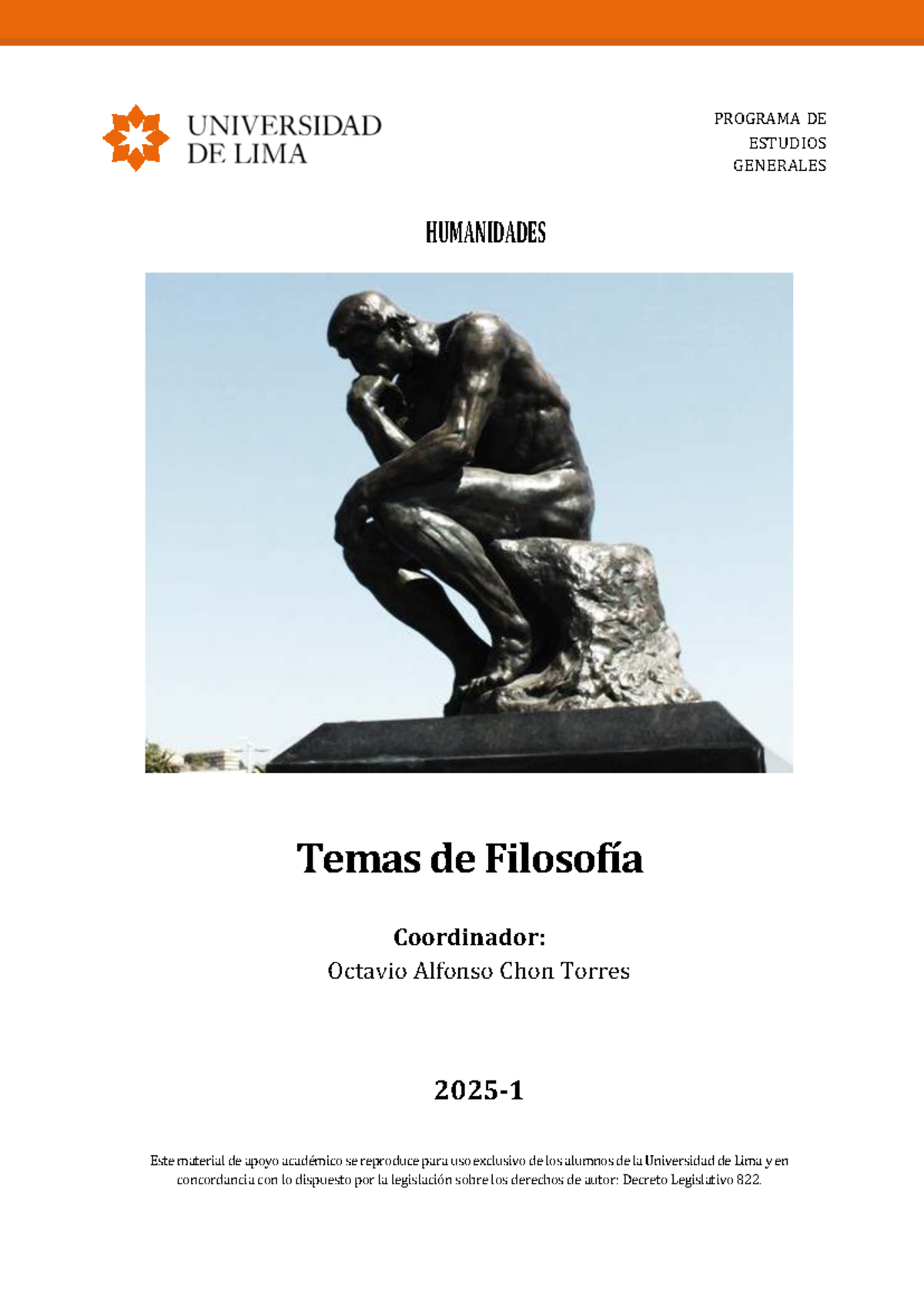2025-1 Temas de Filosofía: Módulo de Lecturas y Reflexiones Críticas - Document Preview
