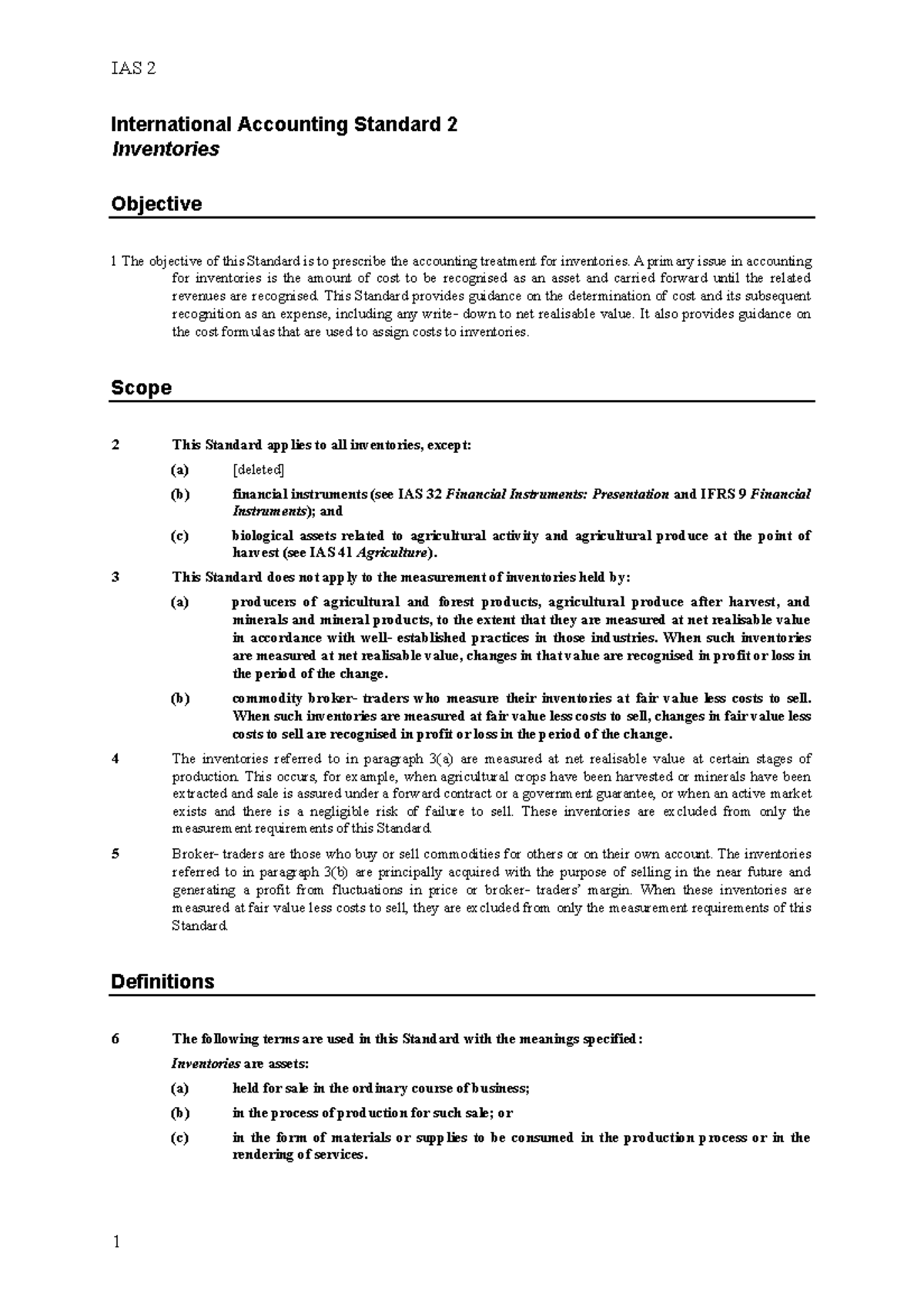 IAS 2 Inventory Notes: Accounting Treatment and Measurement Guidelines ...