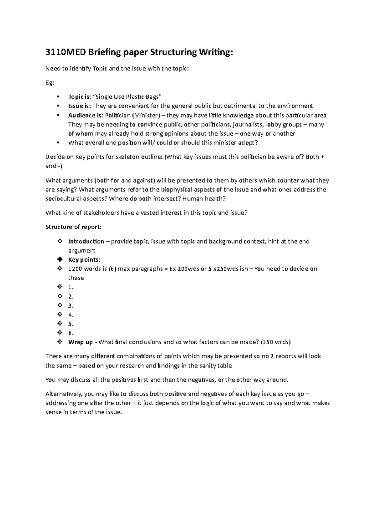 Sample paragraph structuring for Briefing Paper (updated 2021 ...