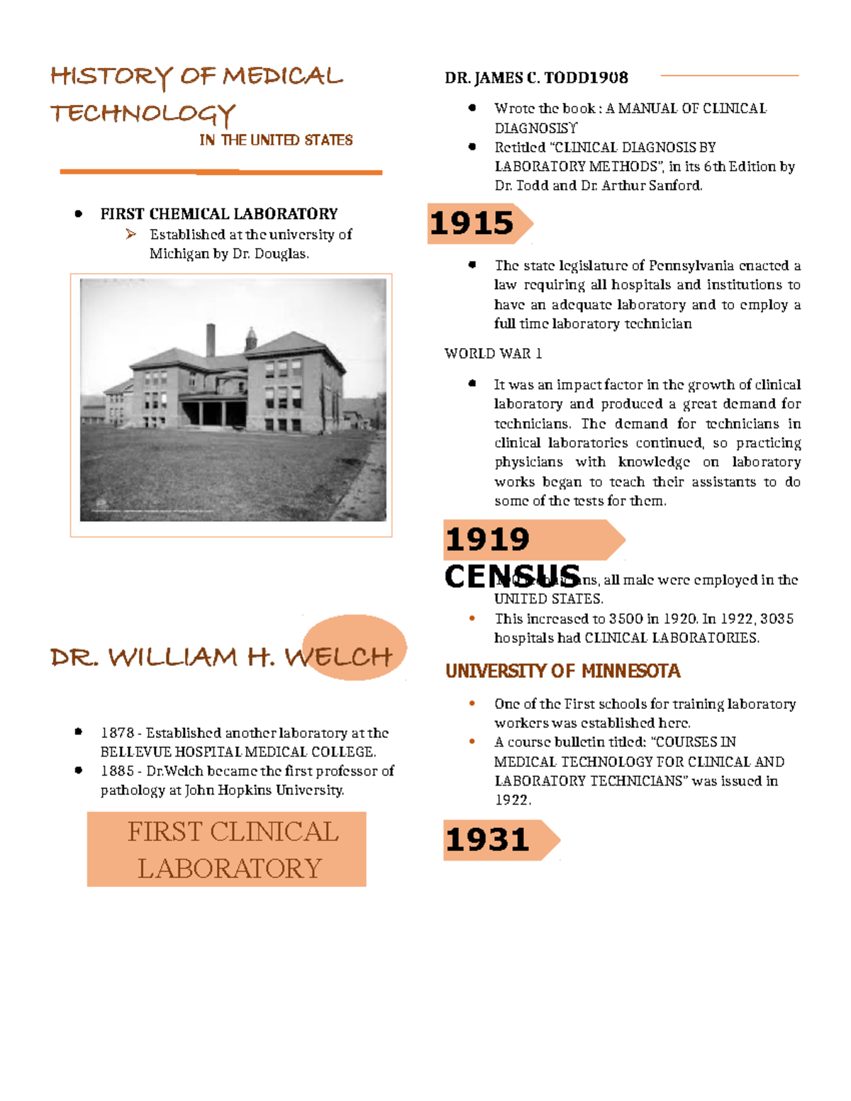 PMLS1 Summary - IN THE UNITED STATES FIRST CHEMICAL LABORATORY ...