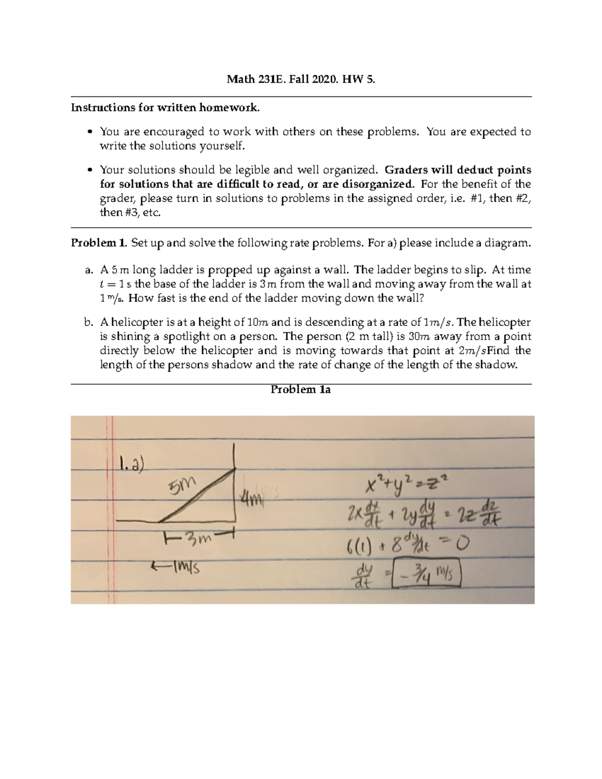 Math 231E Fall 2020 - Homework 4 Solutions and Instructions - Studocu