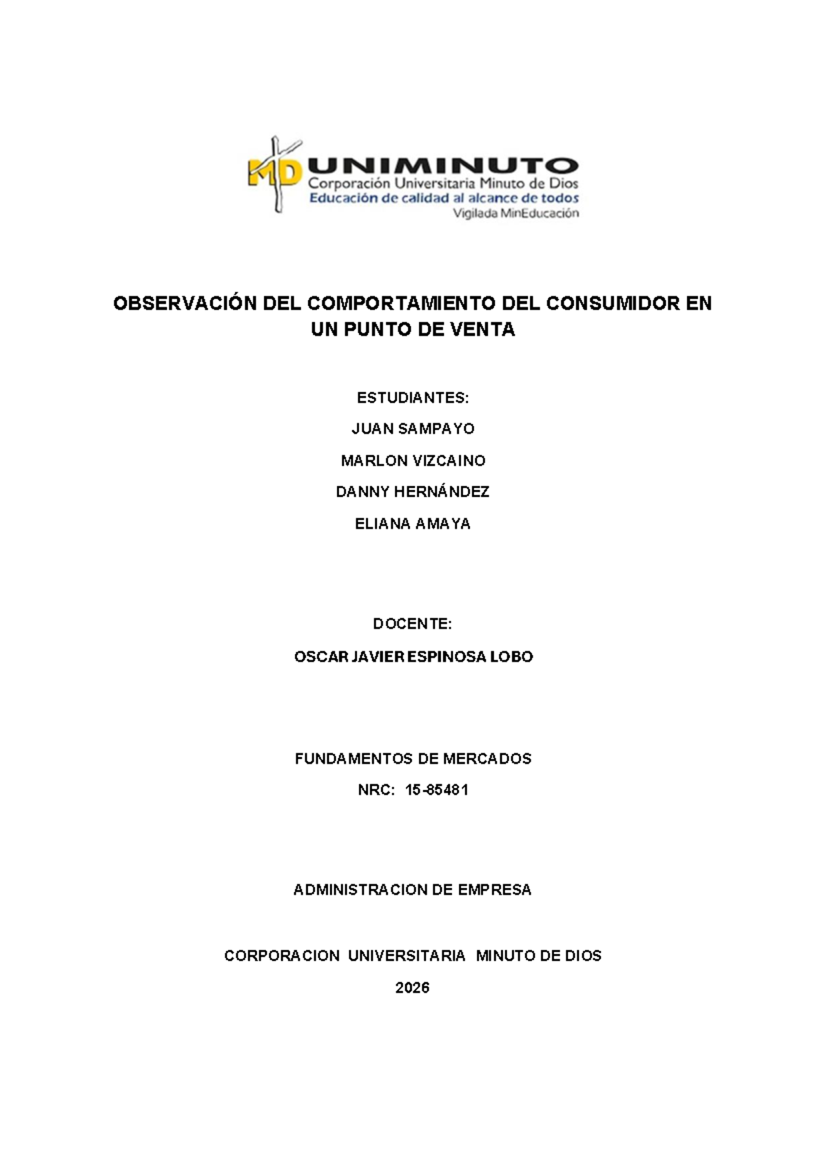 Comportamiento del Consumidor en Punto de Venta - Fundamentos de ...
