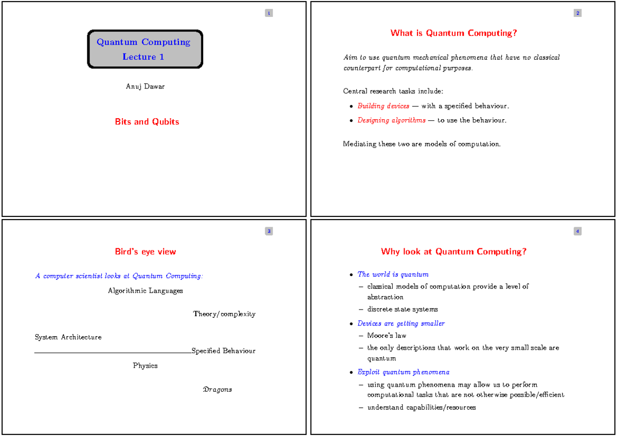 Quantum Computing Lecture Notes: Understanding Qubits and Algorithms ...