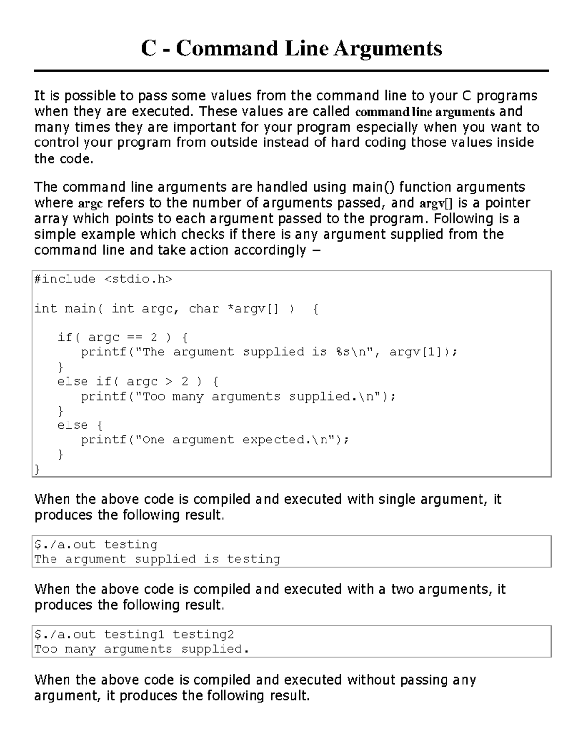 C Programming: Understanding Command Line Arguments in Depth - Studocu