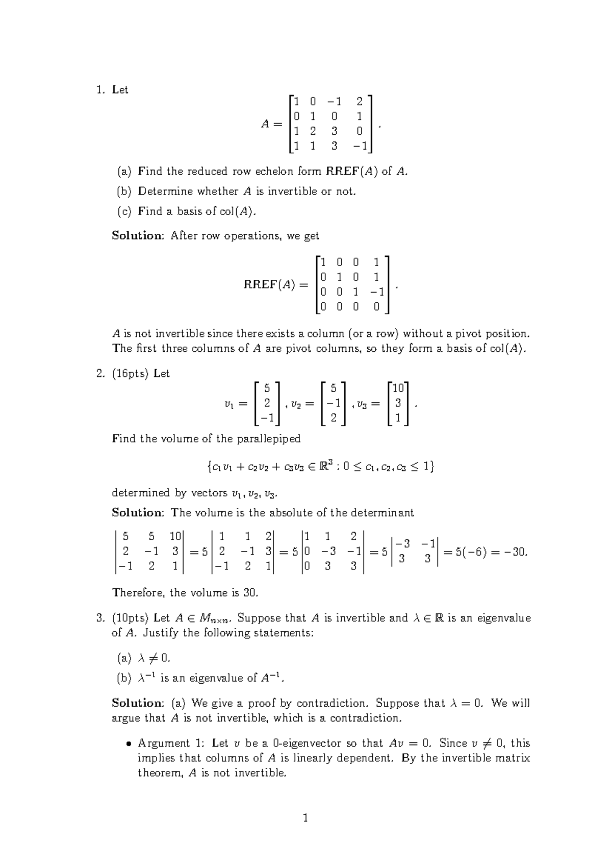 MATH 101: Past Final Exam Solutions and Answers - Studocu
