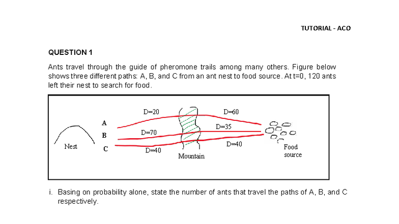 Tutorial ACO: Ants and TSP Analysis - Question 1 & 2 - Studocu
