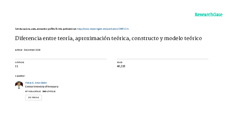 Diferencias entre Teoría, Constructo y Modelo Teórico en Investigación ...