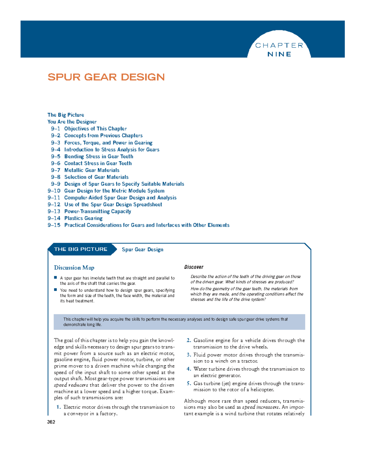 CHAPTER 9: Spur Gear Design - Key Concepts and Analysis (M09) - Studocu