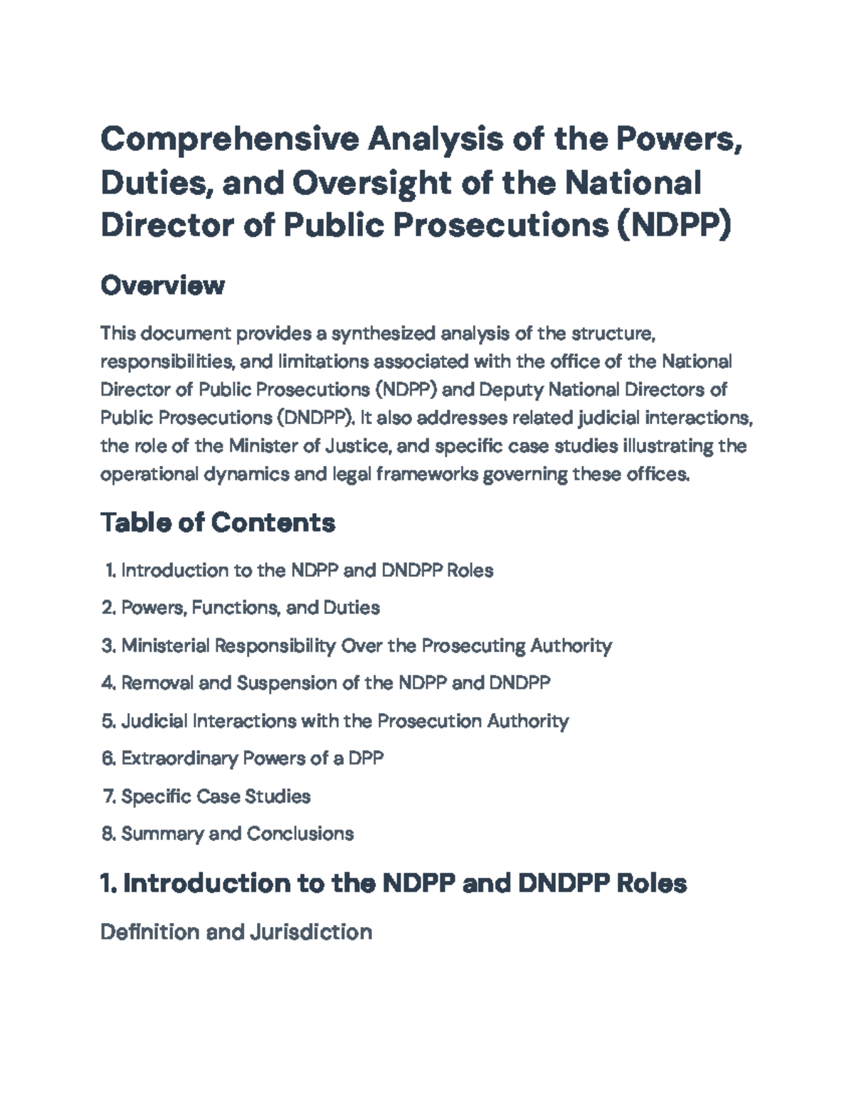 NDPP & DNDPP: Roles, Duties, and Legal Oversight Analysis - Studocu