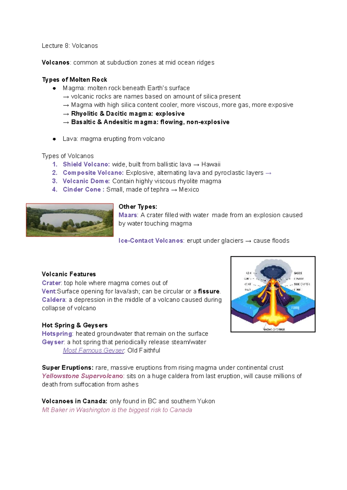 Module 8: Volcanoes Lesson on Super Eruptions and Risks - Studocu