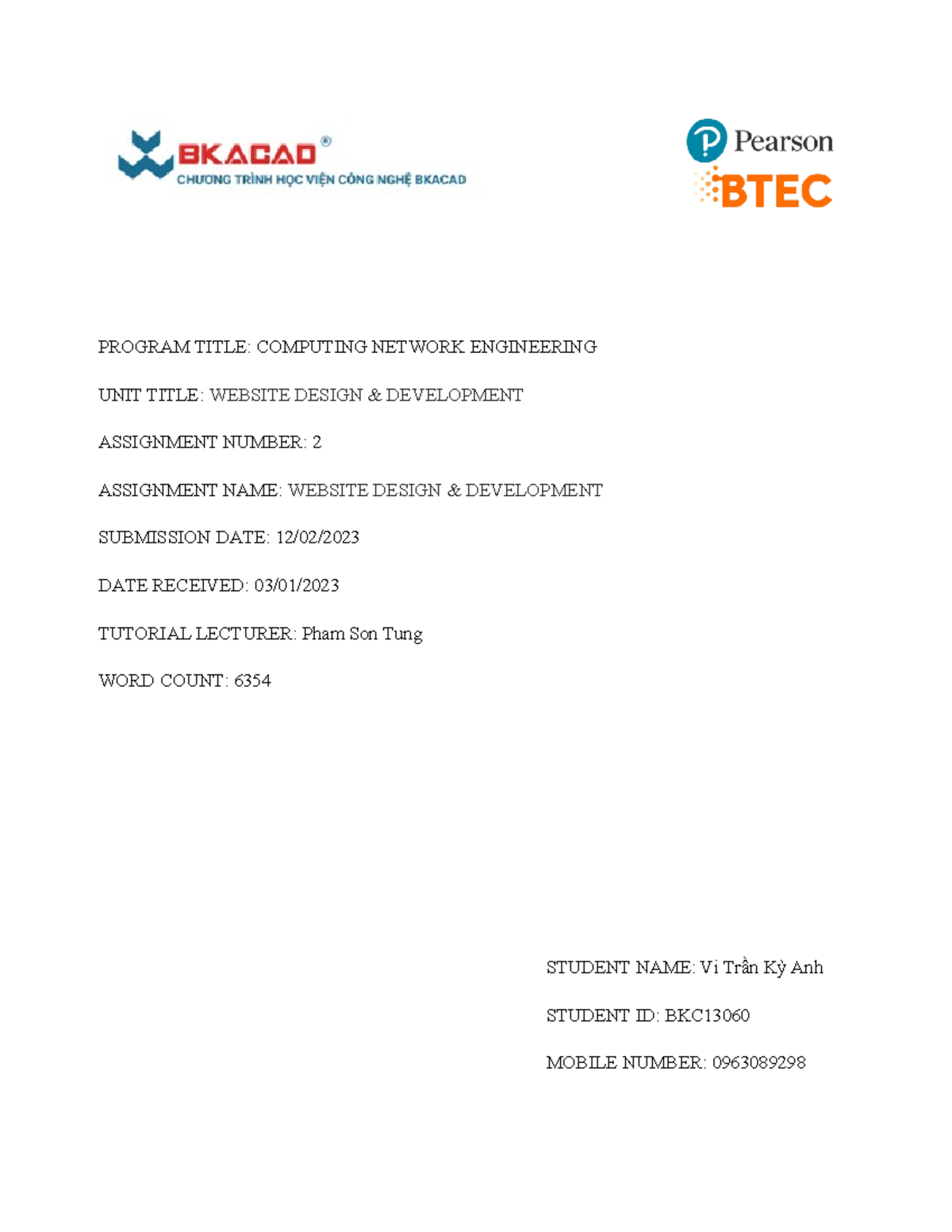 BKC13060-WEB - PROGRAM TITLE: COMPUTING NETWORK ENGINEERING UNIT TITLE ...