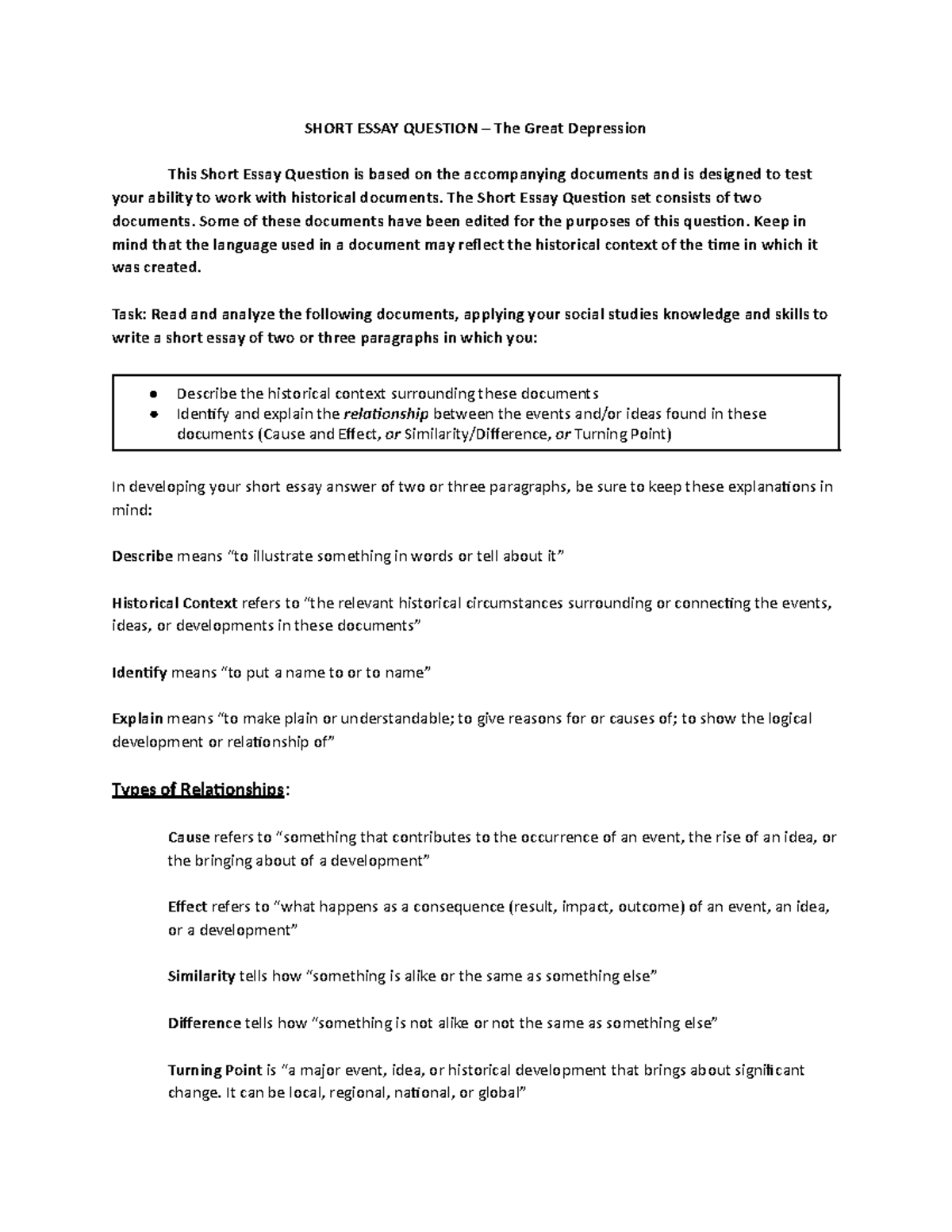 Short Essay on the Great Depression: Analyzing Hoover and Roosevelt's ...